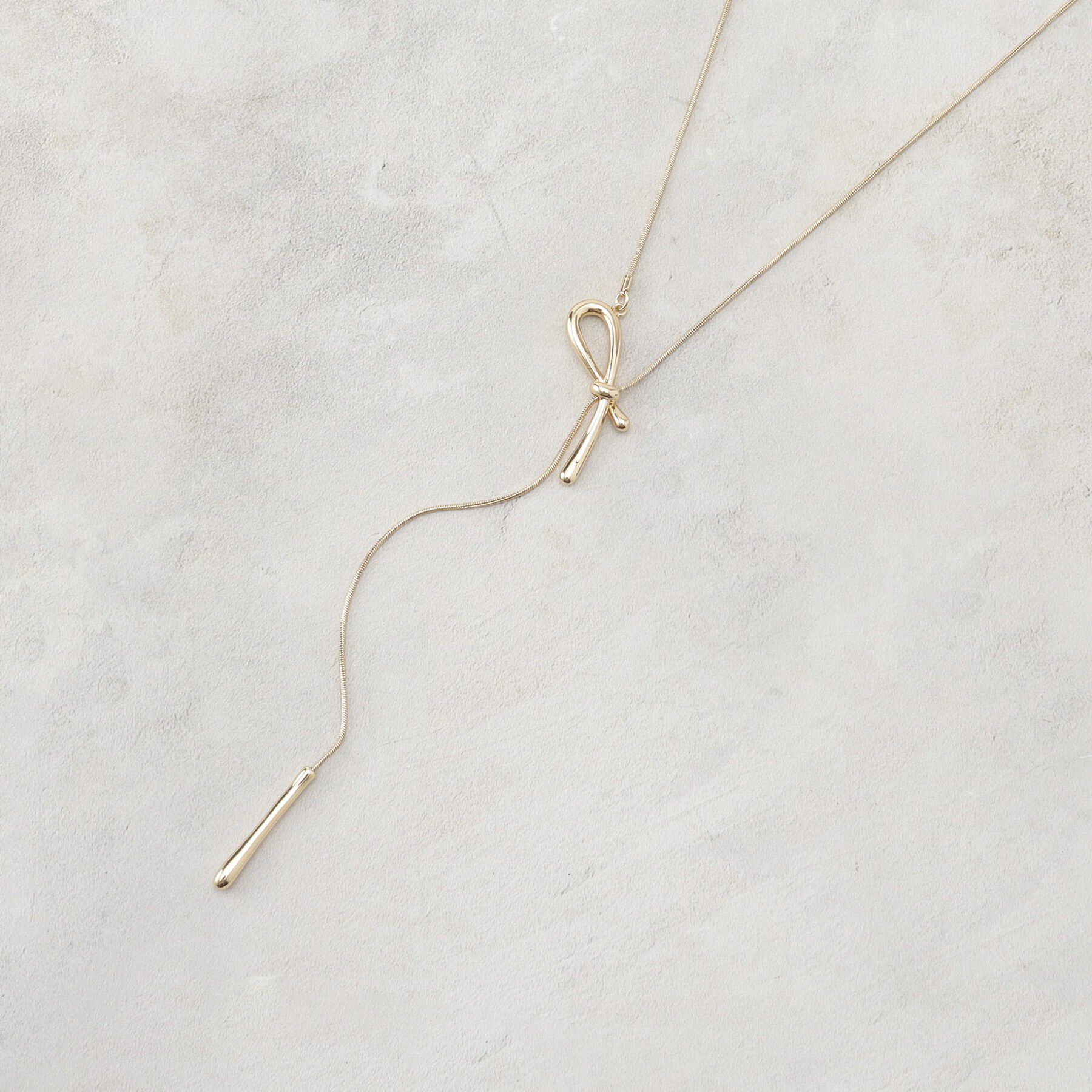 OPAQUE.CLIP「ニュアンスリボン スライドネックレス」|ネックレス|ゴールド(007)