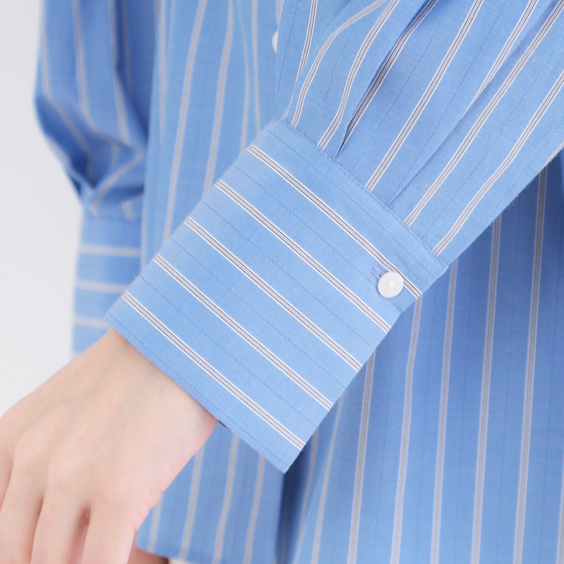 OPAQUE.CLIP「ストライプペプラムデザインブラウス【洗濯機OK】」|シャツ・ブラウス|