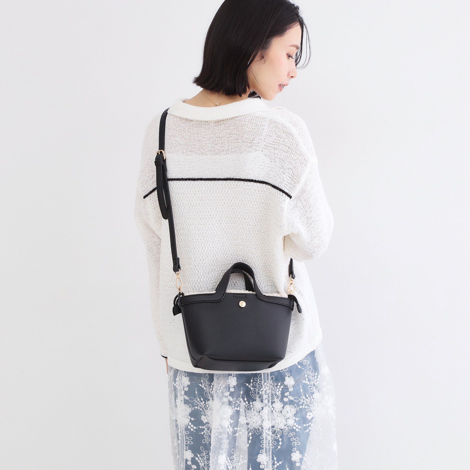 OPAQUE.CLIP「2WAY巾着付ミニトート」|ショルダー・メッセンジャー|ブラック(019)