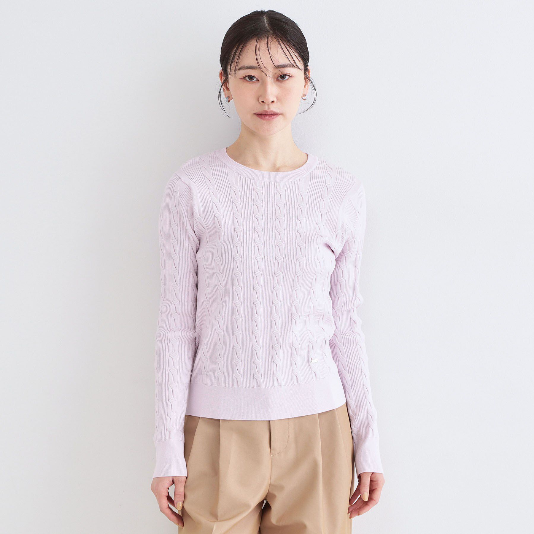 OPAQUE.CLIP「ケーブル編みニット【洗濯機OK】」|ニット・セーター|