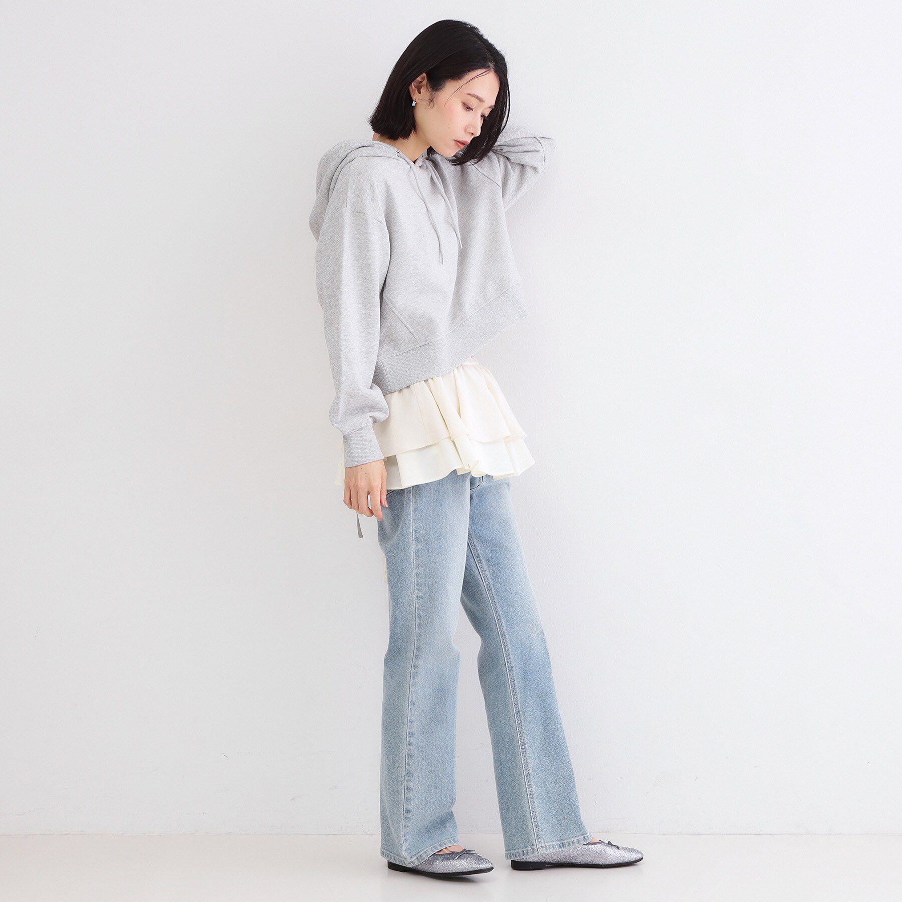 OPAQUE.CLIP「ショート裏毛フーディ【洗濯機OK】」|パーカー|