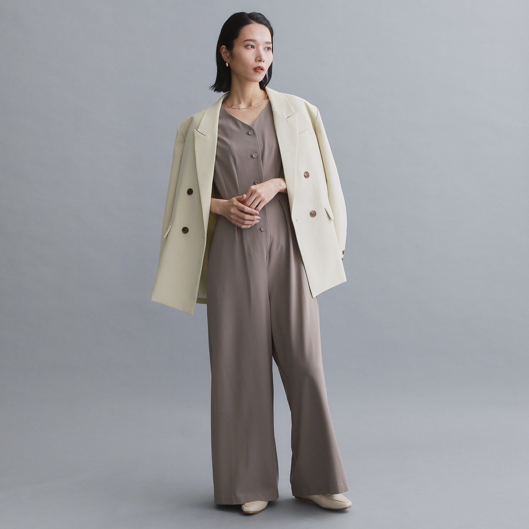 OPAQUE.CLIP「【es】ダブルブレストテーラードジャケット/セットアップ対応可【洗える】」|テーラードジャケット|