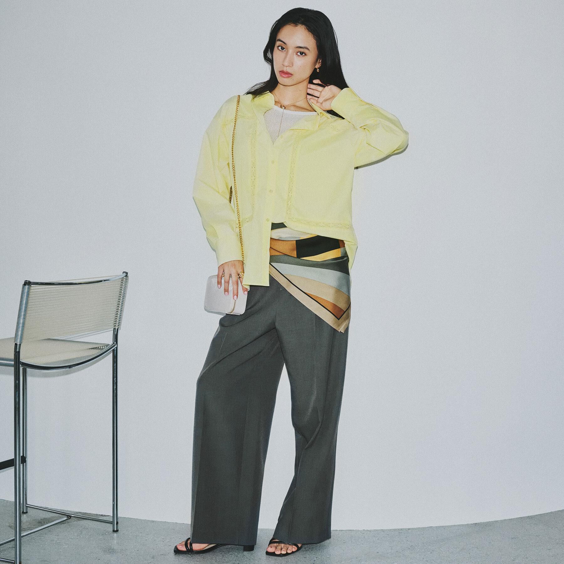 OPAQUE.CLIP「レーストリミングシャツ【洗濯機OK】」|シャツ・ブラウス|