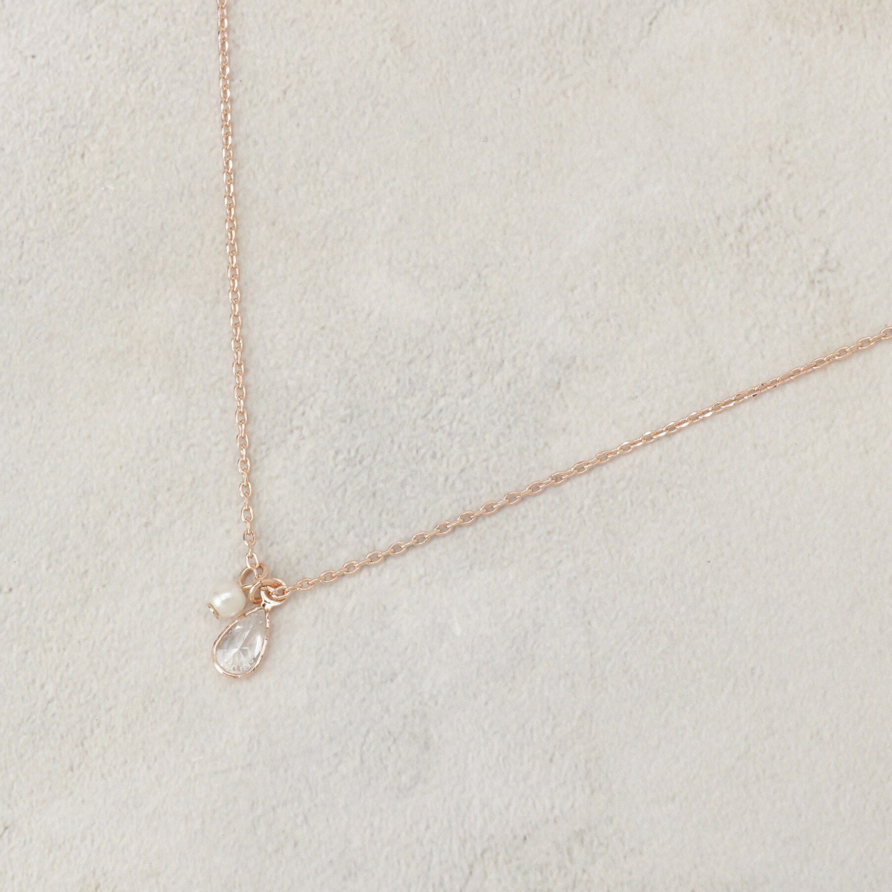 OPAQUE.CLIP「フェイクパール&times;アソートキュービックネックレス」|ネックレス|ピンクゴールド(00