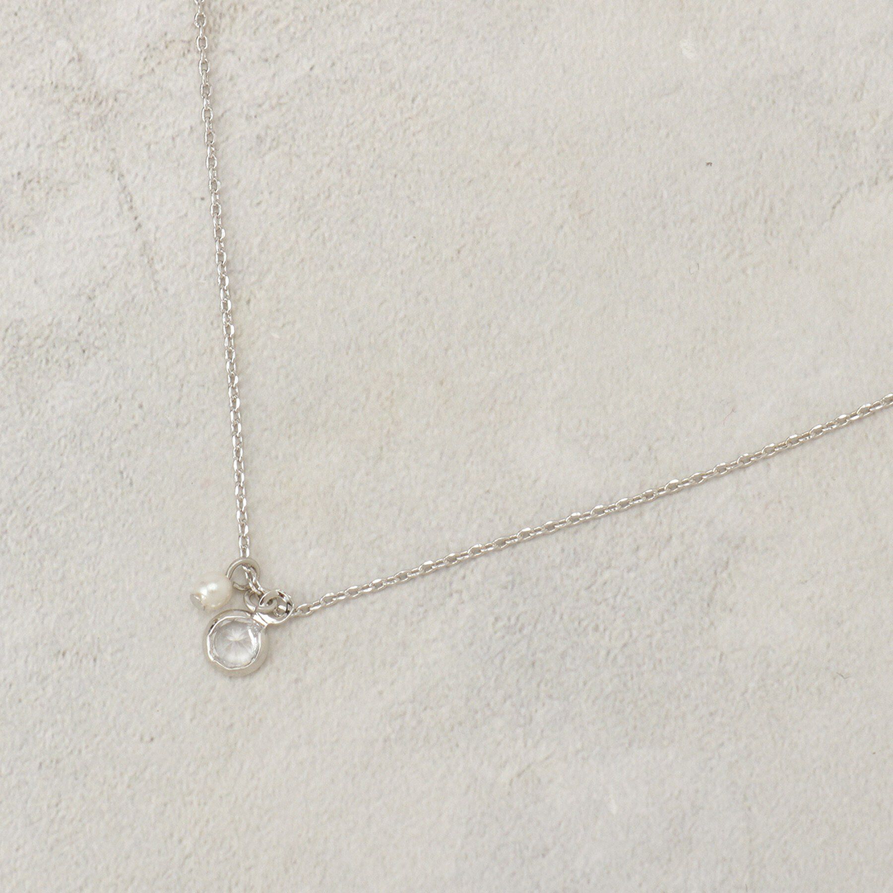 OPAQUE.CLIP「フェイクパール&times;アソートキュービックネックレス」|ネックレス|シルバー(006)