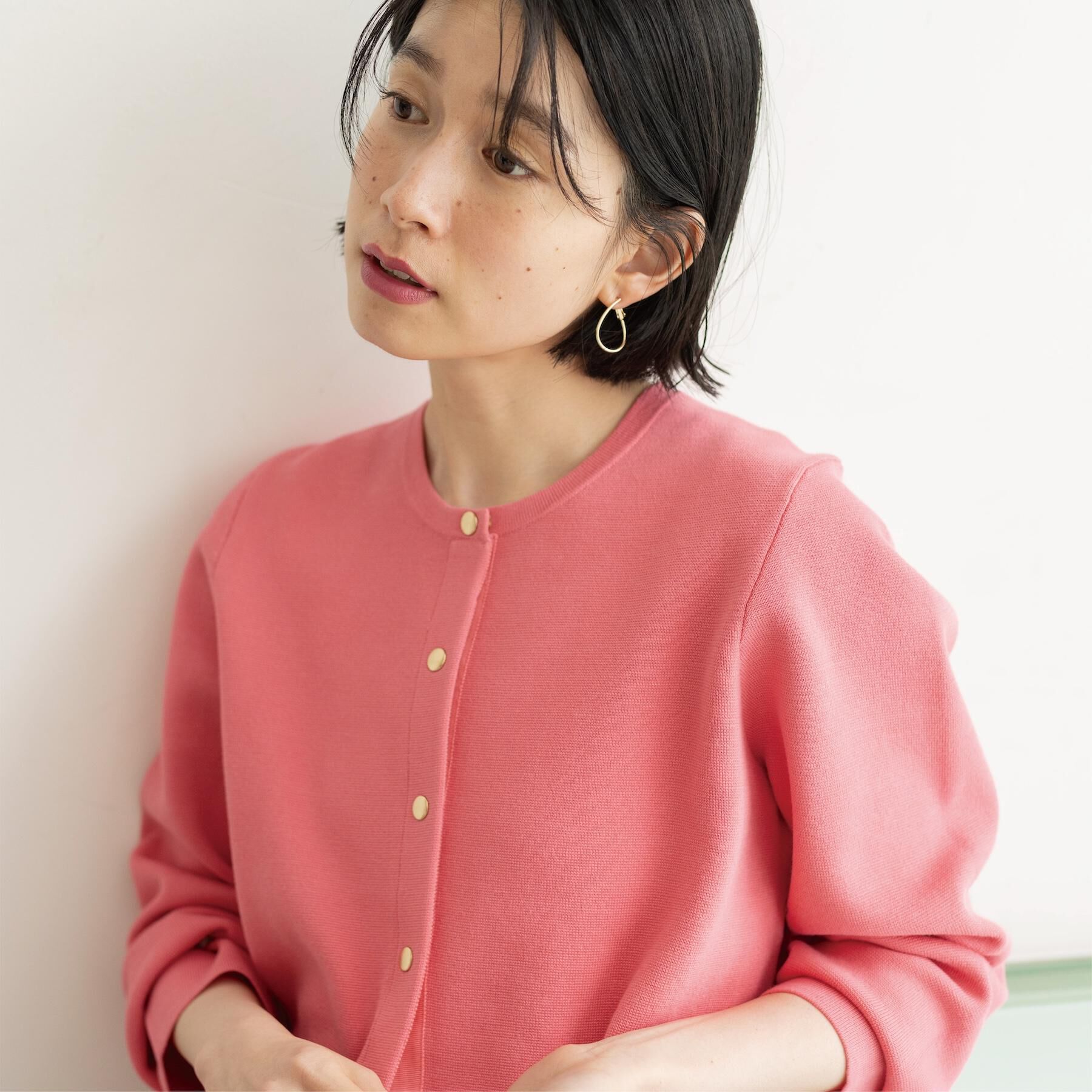 OPAQUE.CLIP「スナップボタンニットカーディガン【洗濯機OK/抗ピル】」|カーディガン|