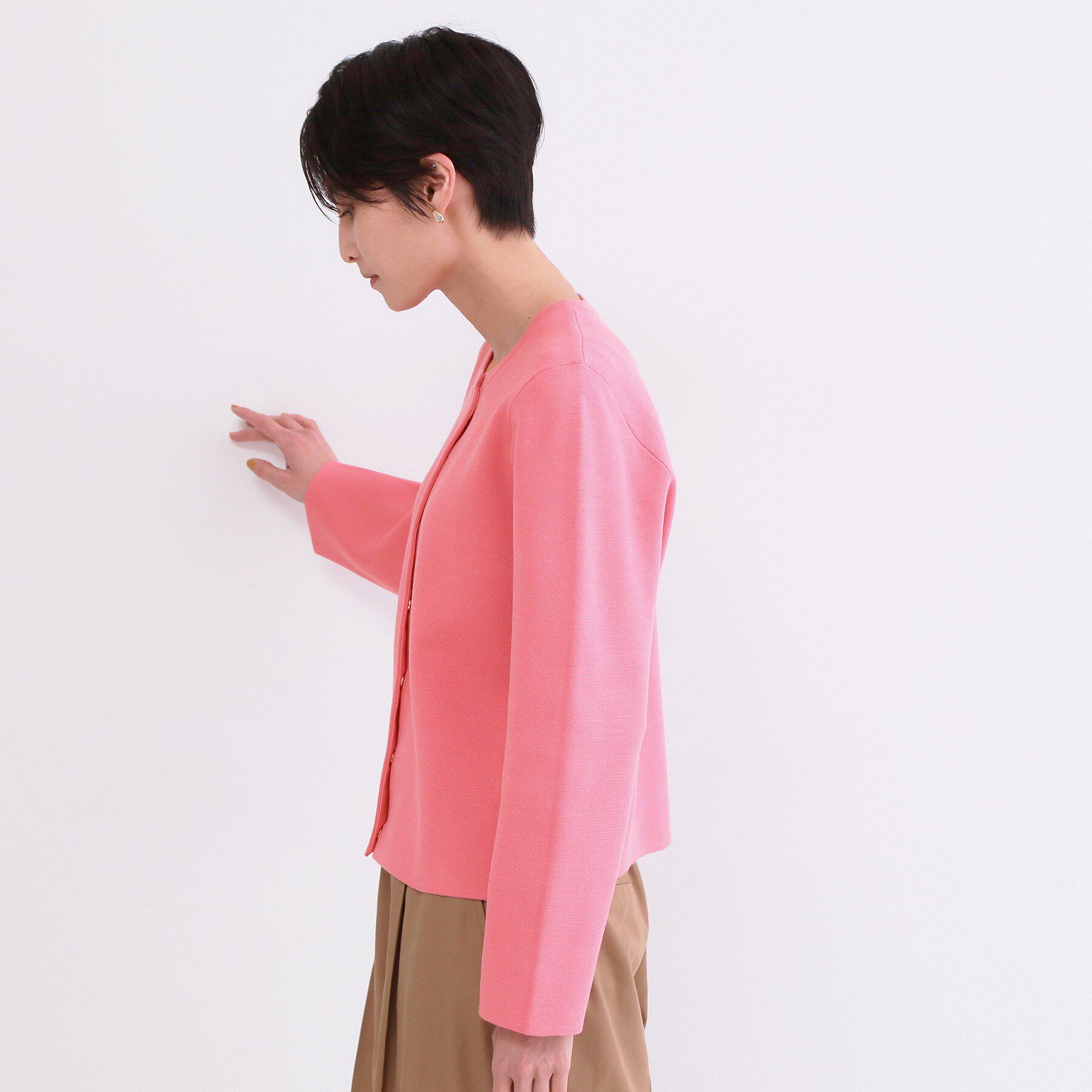 OPAQUE.CLIP「スナップボタンニットカーディガン【洗濯機OK/抗ピル】」|カーディガン|