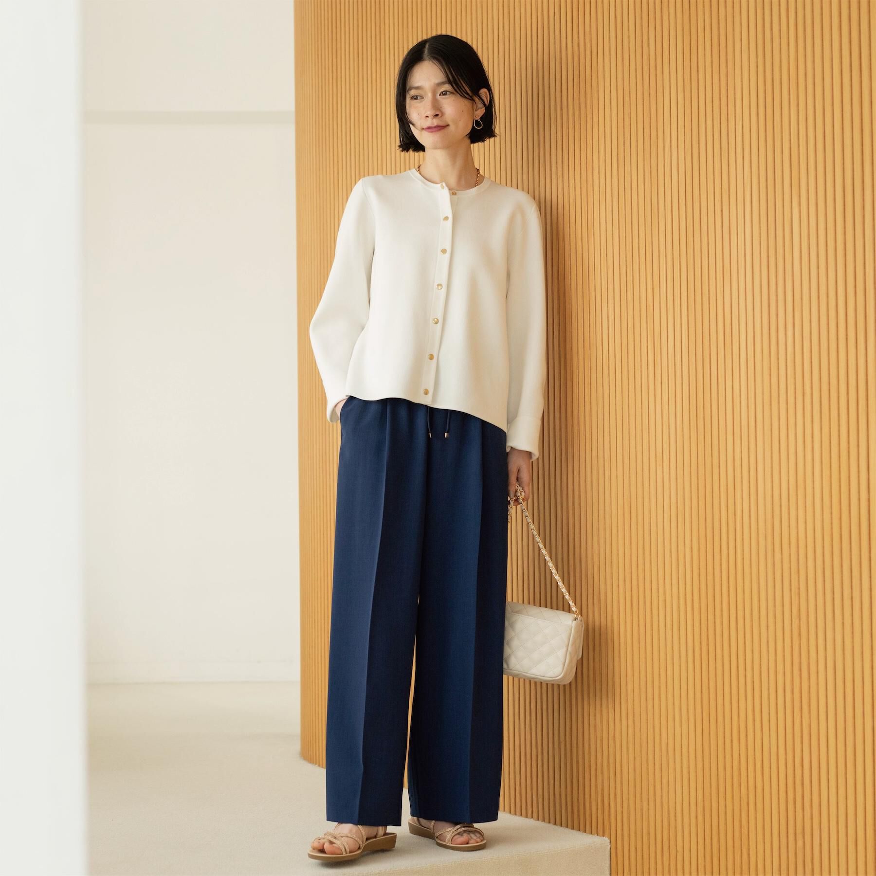 OPAQUE.CLIP「スナップボタンニットカーディガン【洗濯機OK/抗ピル】」|カーディガン|