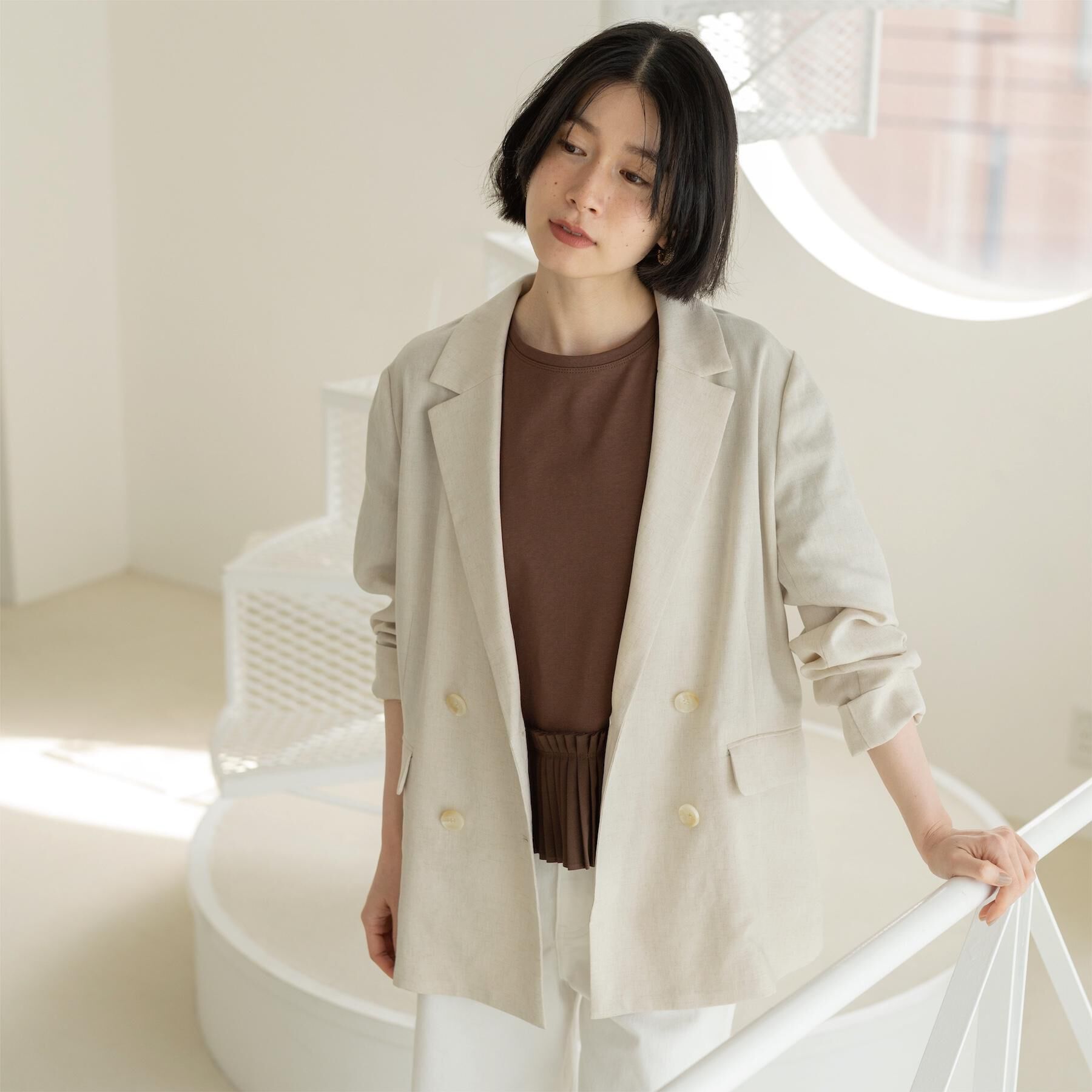 OPAQUE.CLIP「ダブルブレストジャケット【洗える/UVケア/防シワ加工/接触冷感】」|テーラードジャケット|