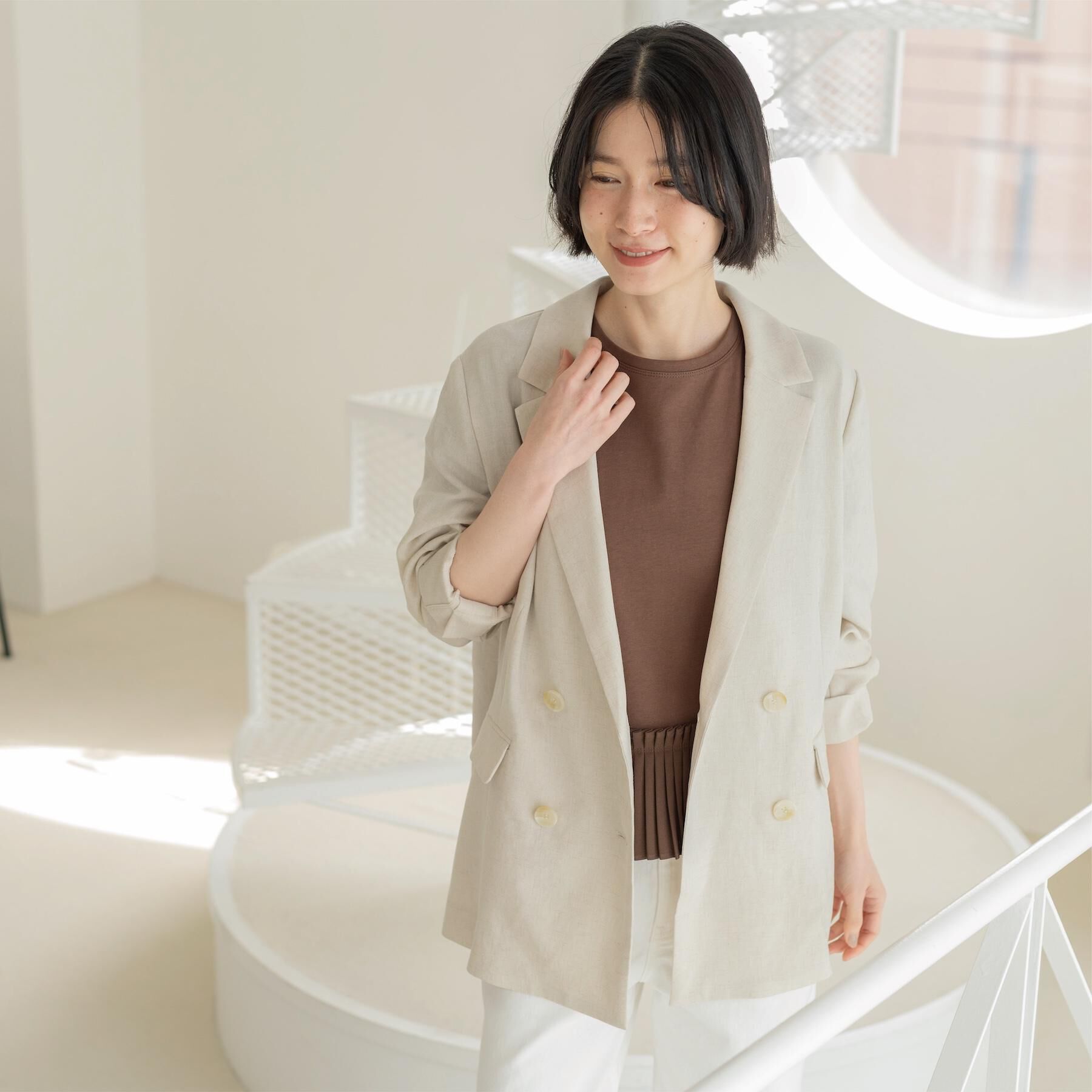 OPAQUE.CLIP「ダブルブレストジャケット【洗える/UVケア/防シワ加工/接触冷感】」|テーラードジャケット|