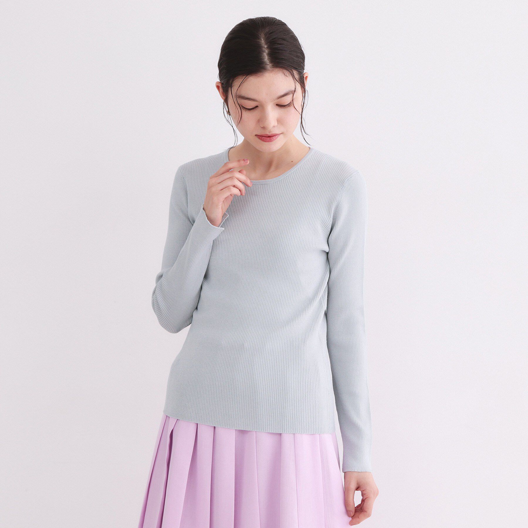 OPAQUE.CLIP「ラメリブニット【洗濯機OK】」|ニット・セーター|