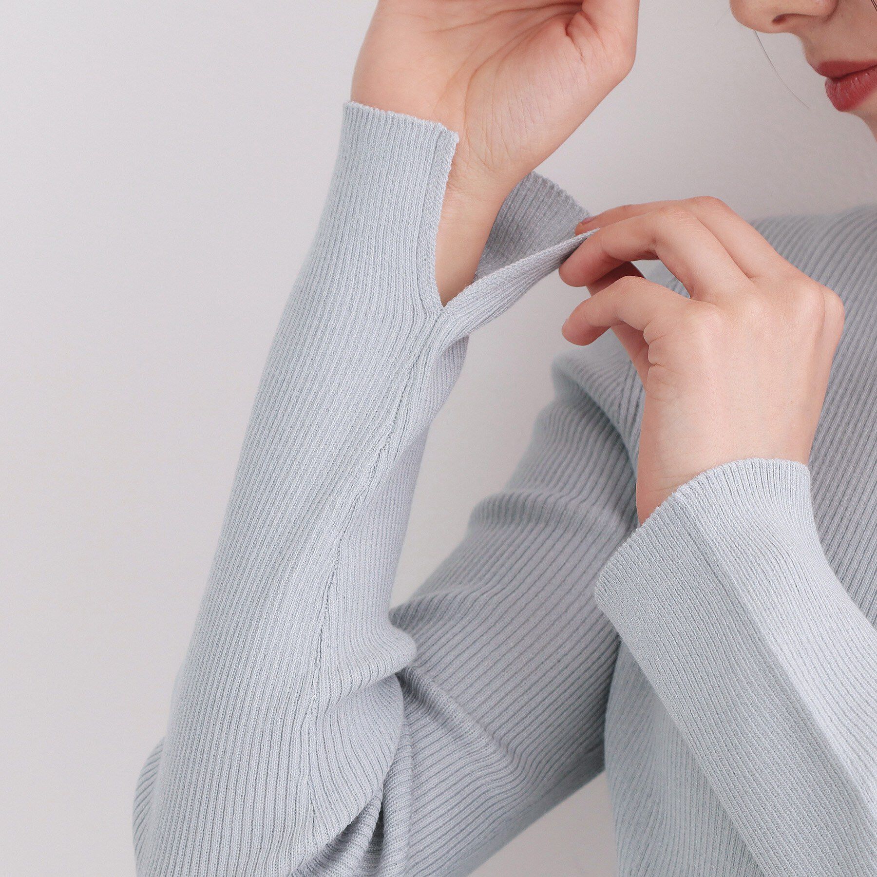 OPAQUE.CLIP「ラメリブニット【洗濯機OK】」|ニット・セーター|