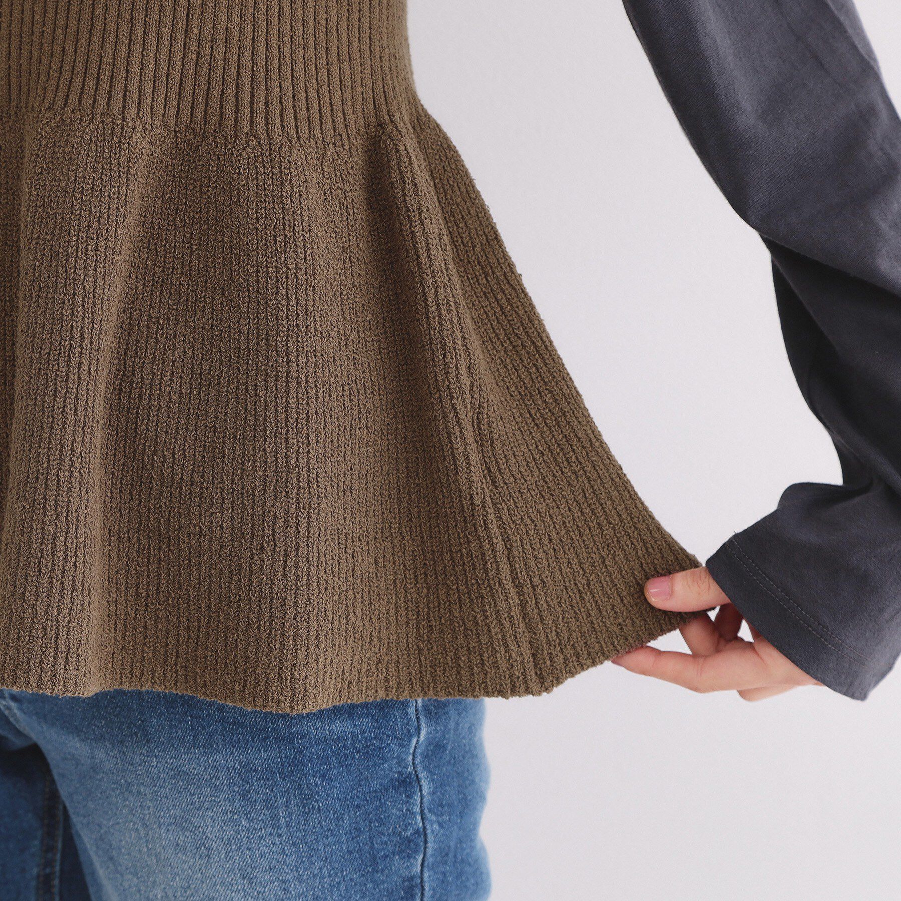 OPAQUE.CLIP「ペプラムキャミソールニット【洗濯機OK】」|キャミソール|