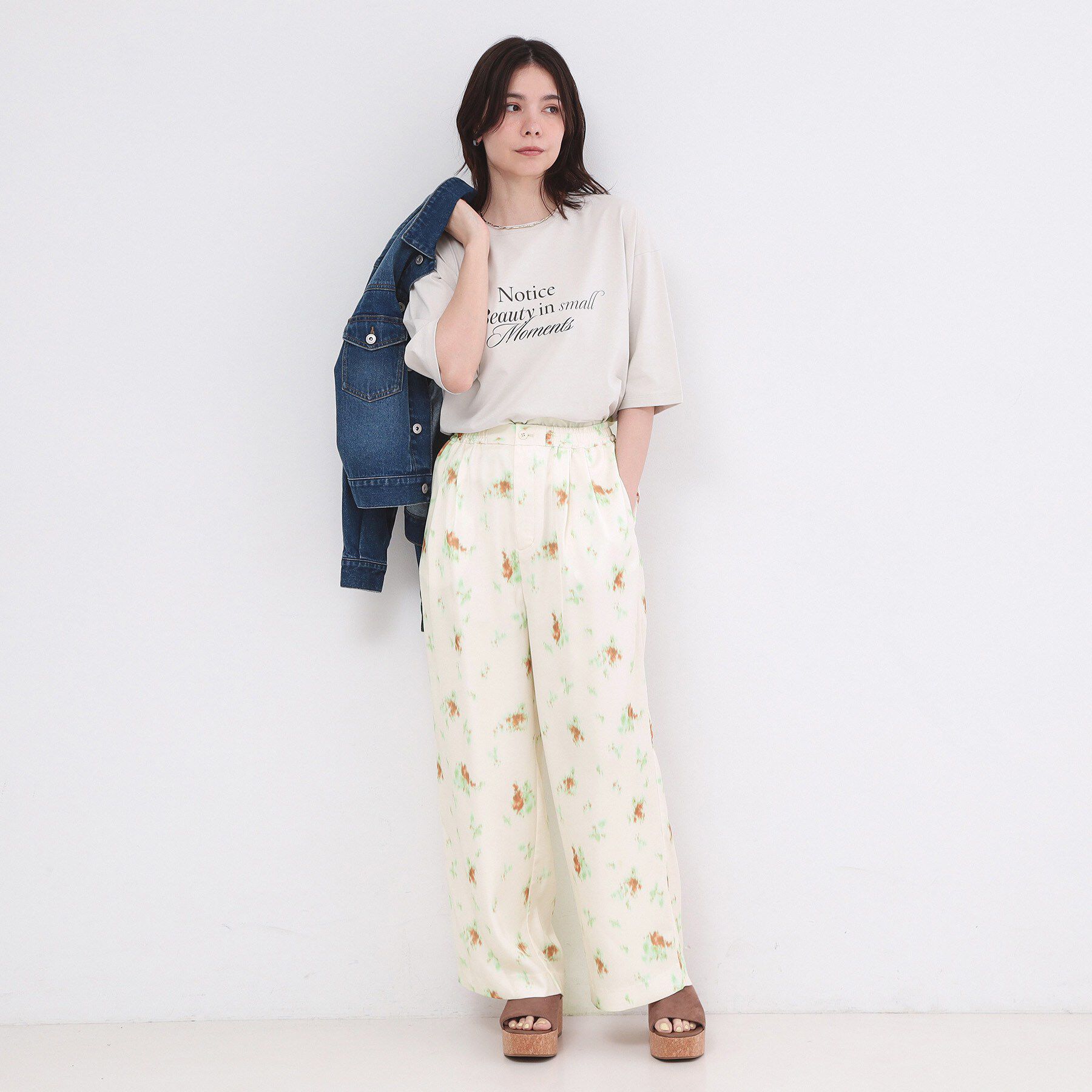 OPAQUE.CLIP「ぼかしフラワープリントワイドパンツ【洗濯機OK】」|その他|
