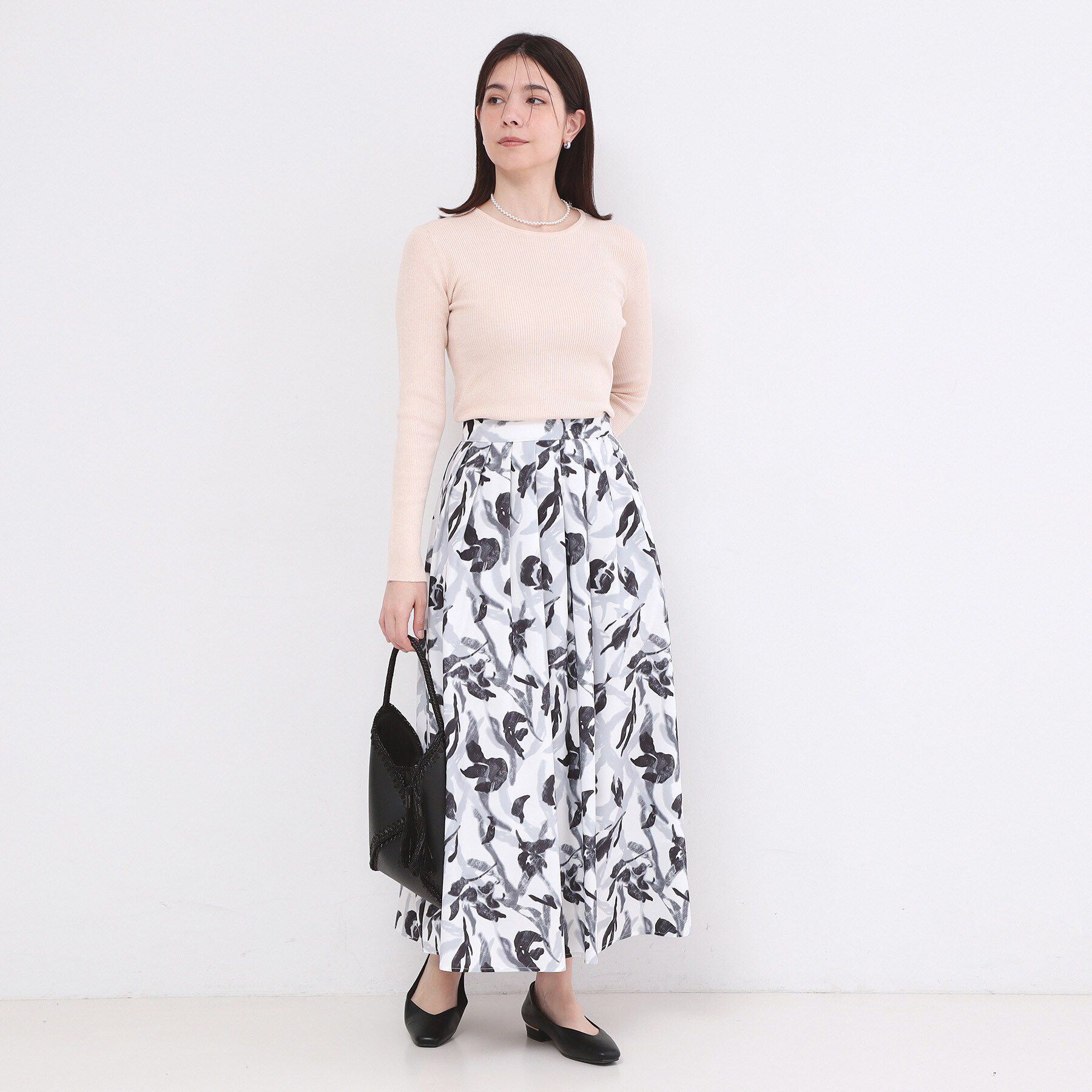 OPAQUE.CLIP「アートプリントフレアスカート【洗濯機OK】」|スカート|