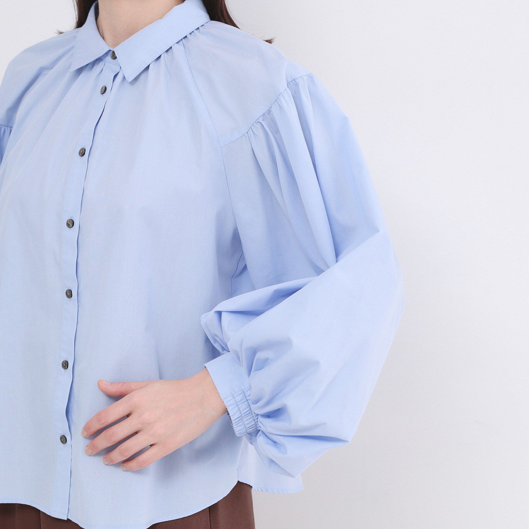 OPAQUE.CLIP「ボリュームスリーブシャツ【洗濯機OK】」|シャツ・ブラウス|