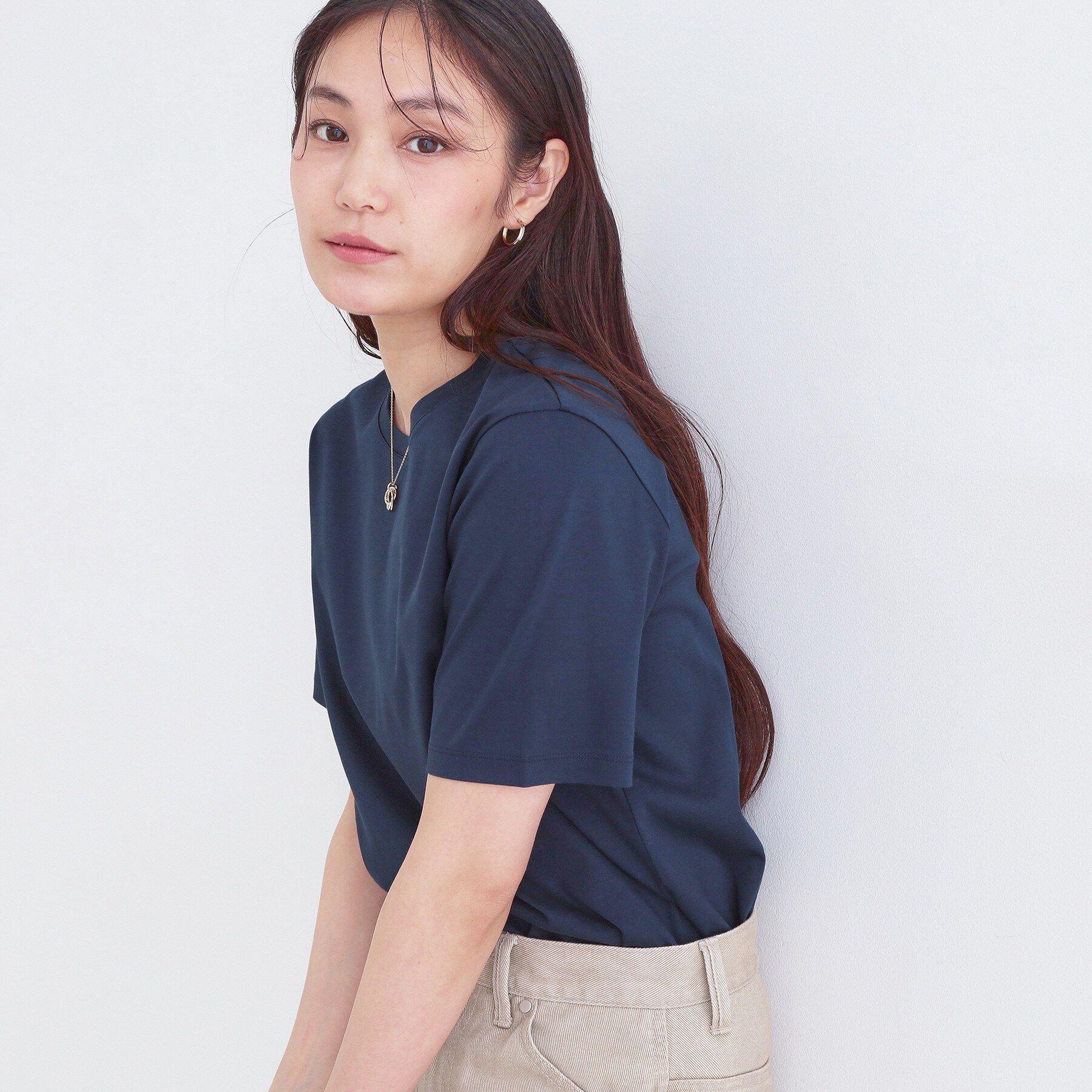 OPAQUE.CLIP「オーガニックコットン混ベーシックTシャツ【洗濯機OK】《SS～LL》」|Tシャツ・カットソー|