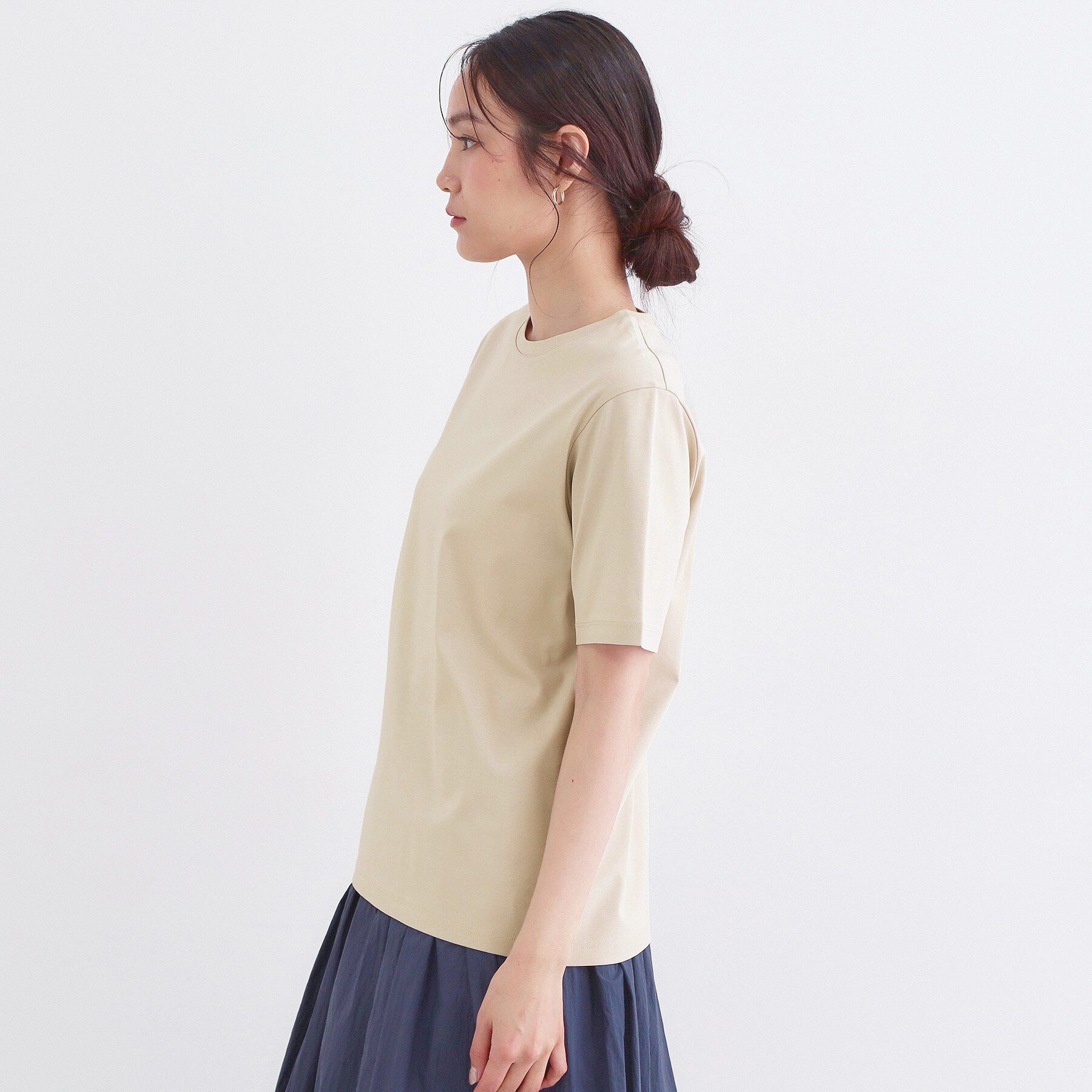 OPAQUE.CLIP「オーガニックコットン混ベーシックTシャツ【洗濯機OK】《SS～LL》」|Tシャツ・カットソー|