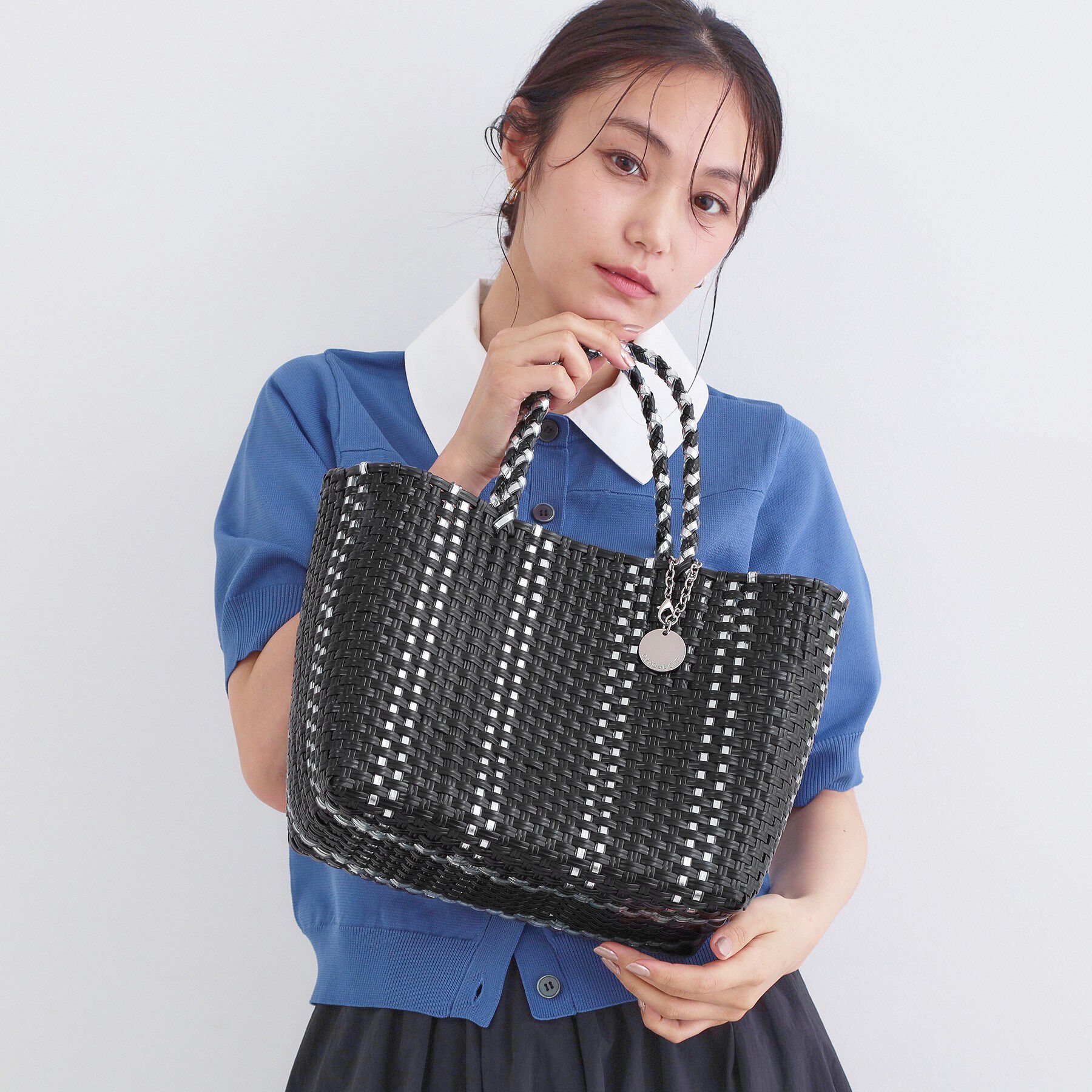 OPAQUE.CLIP「バイカラーミドルメルカドバッグ」|トートバッグ|