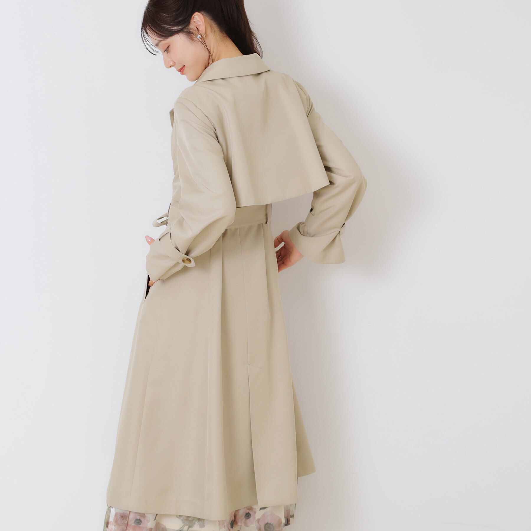 Couture broach「【撥水・通勤・大人可愛い】ロングトレンチ」|トレンチコート|