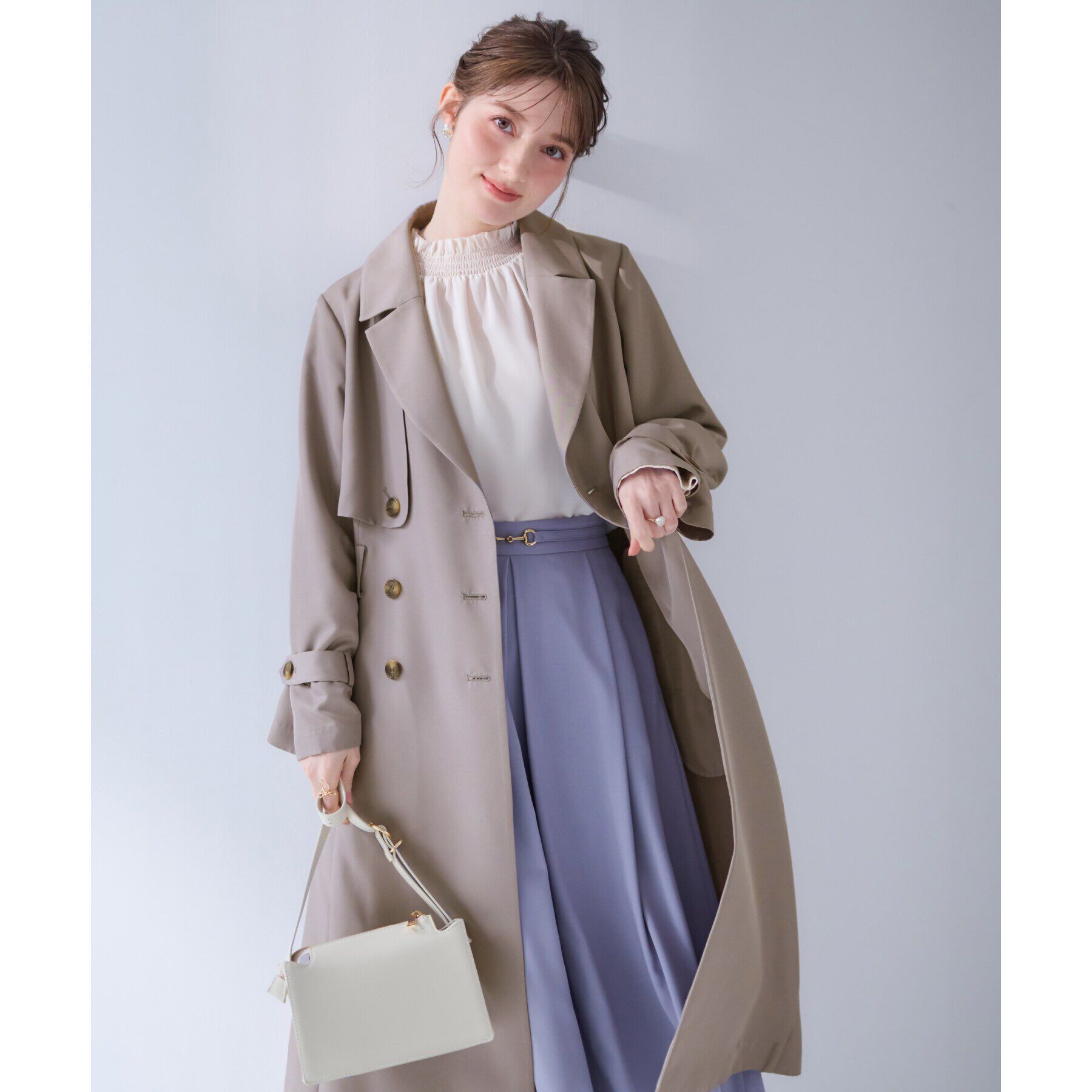 Couture broach「【撥水・通勤・大人可愛い】ロングトレンチ」|トレンチコート|トープ(054)