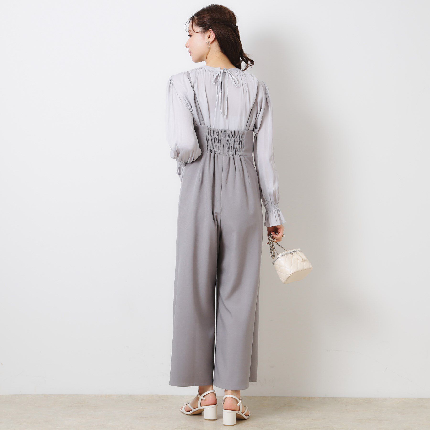 Couture broach「【大人可愛い・肩紐調節可能】リボンキャミサロペット」|オールインワン|