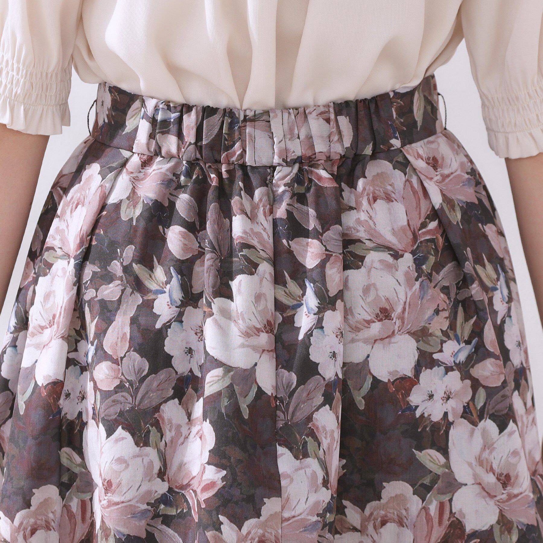 Couture broach「【きれいめ・通勤】細リボン付きパレットボイルスカート」|スカート|