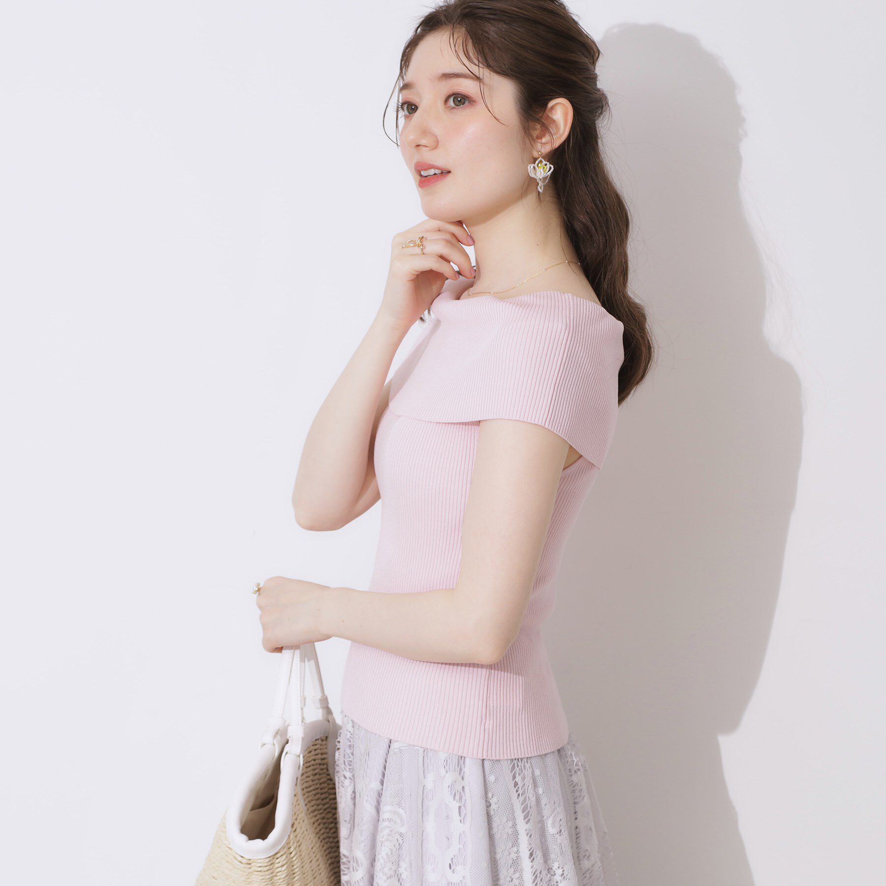 Couture broach「リブオフショルニット」|ニット・セーター|