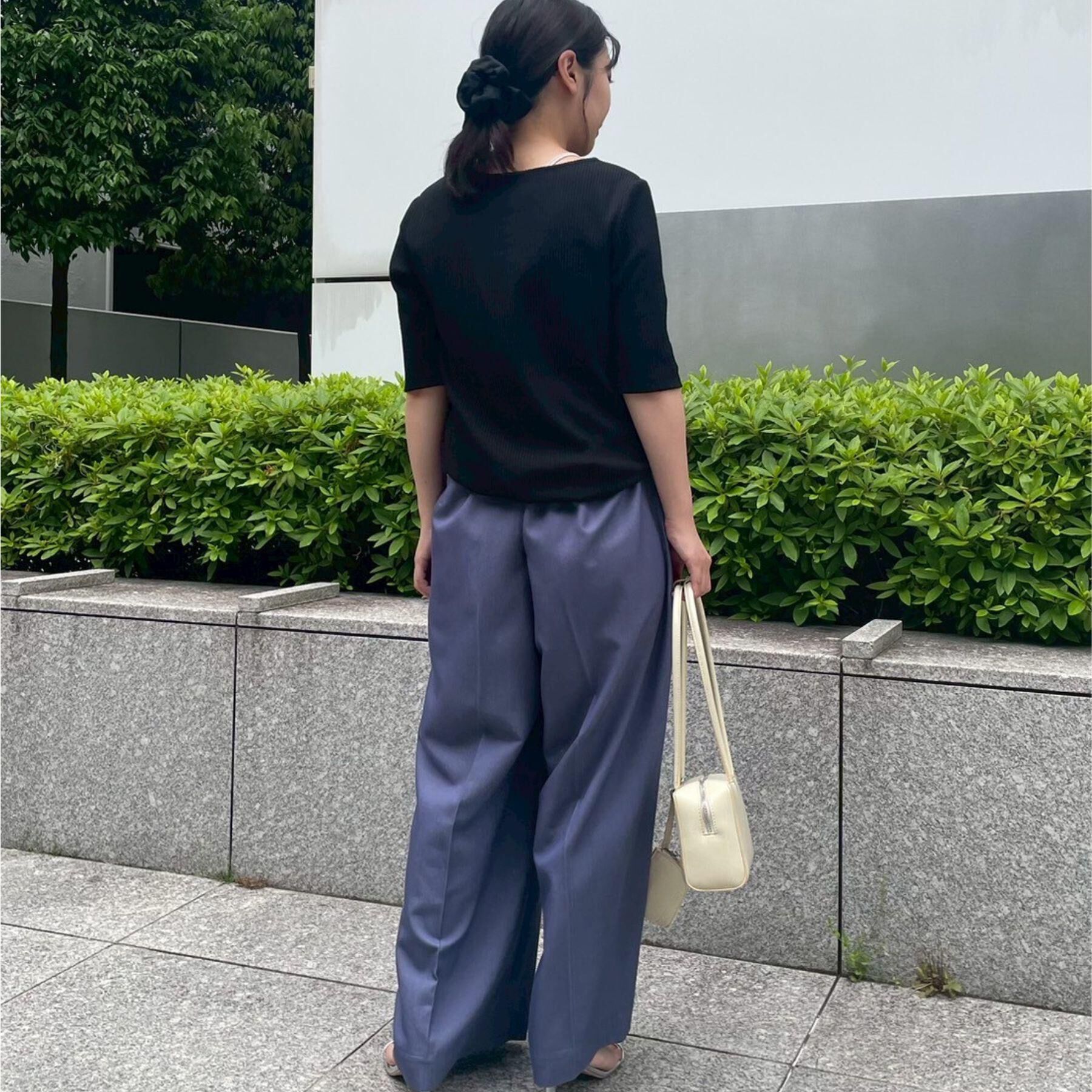 Couture broach「【マシンウォッシャブル・アンチピリング・二の腕カバー】ハートネックテレコ5分袖プルオーバー」|Tシャツ・カットソー|