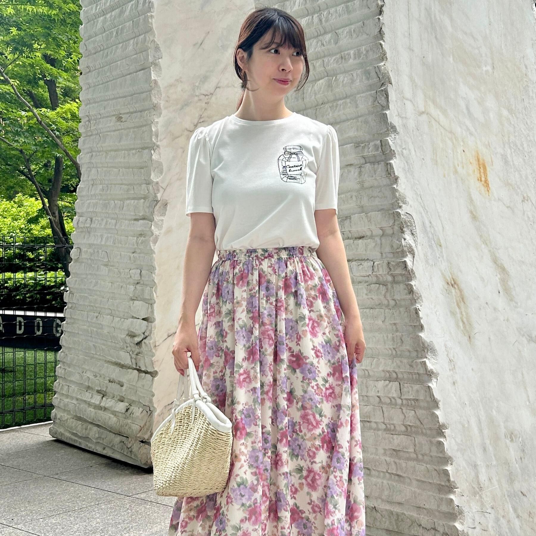 Couture broach「【接触冷感・UV機能あり・マシンウォッシャブル】60シルケット パフュームエンブロTシャツ」|Tシャツ・カットソー|