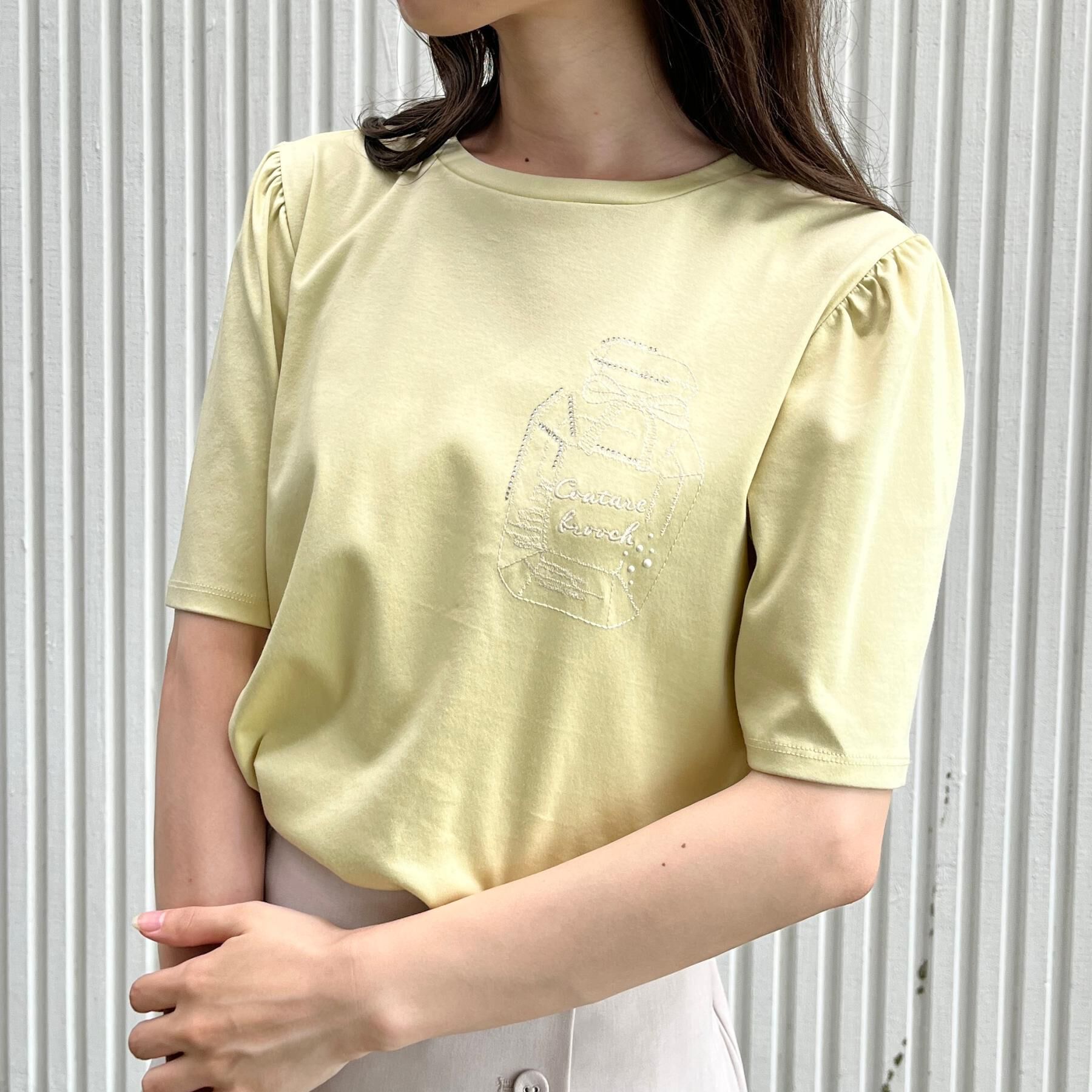 Couture broach「【接触冷感・UV機能あり・マシンウォッシャブル】60シルケット パフュームエンブロTシャツ」|Tシャツ・カットソー|