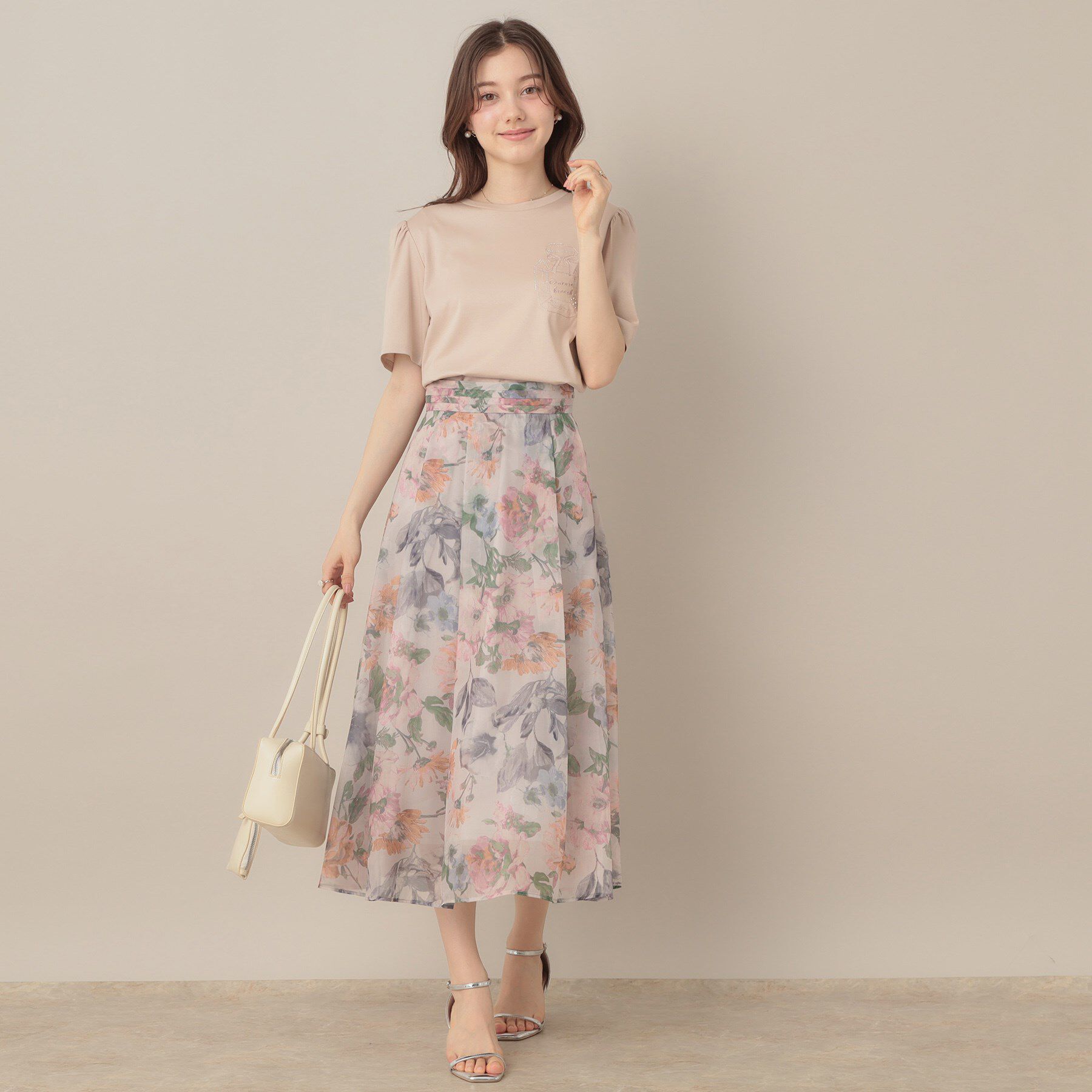 Couture broach「【接触冷感・UV機能あり・マシンウォッシャブル】60シルケット パフュームエンブロTシャツ」|Tシャツ・カットソー|