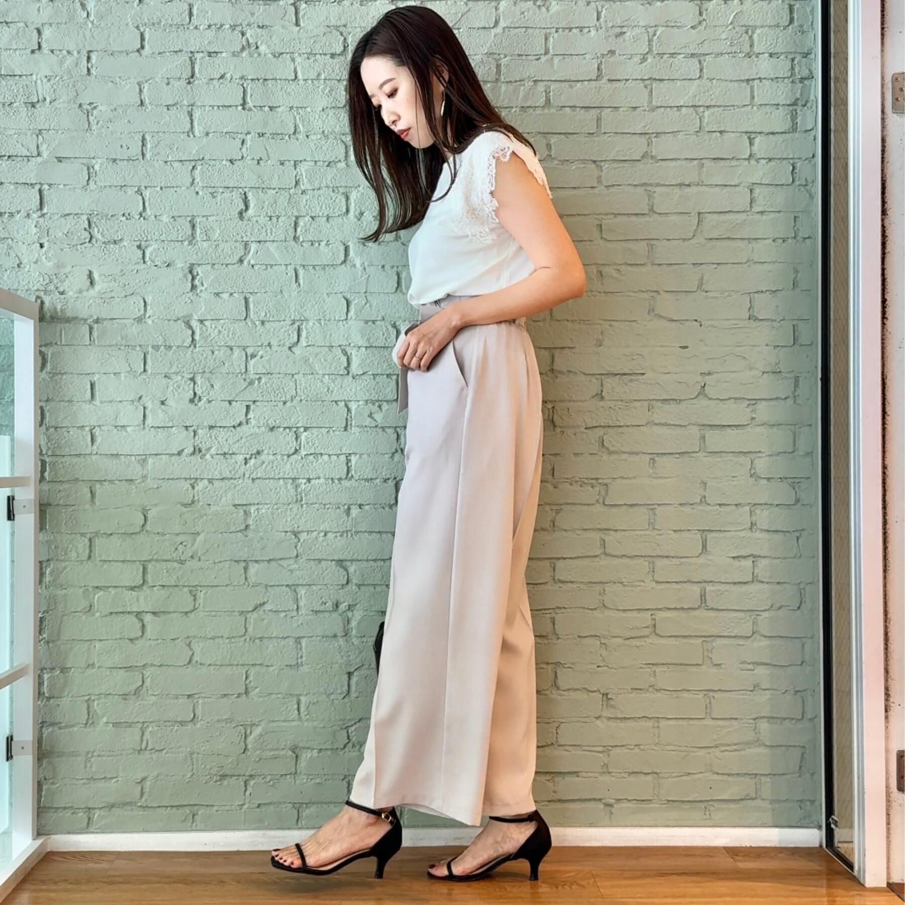 Couture broach「【マシンウォッシャブル・UVケア・接触冷感】フレンチ肩レースカットソー」|Tシャツ・カットソー|