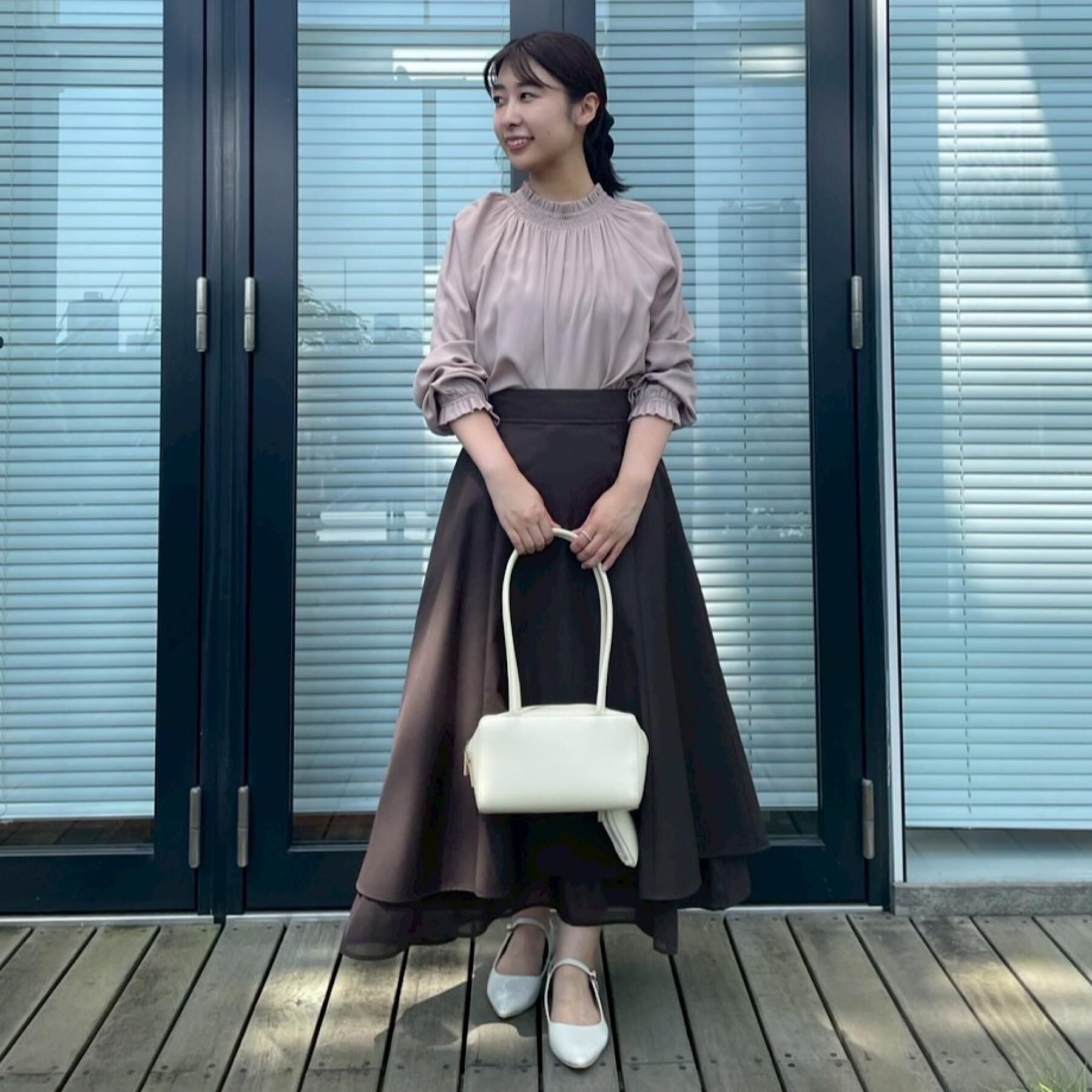 Couture broach「【きれいめ・通勤】RTピケ前後2WAYシャーリングブラウス」|シャツ・ブラウス|