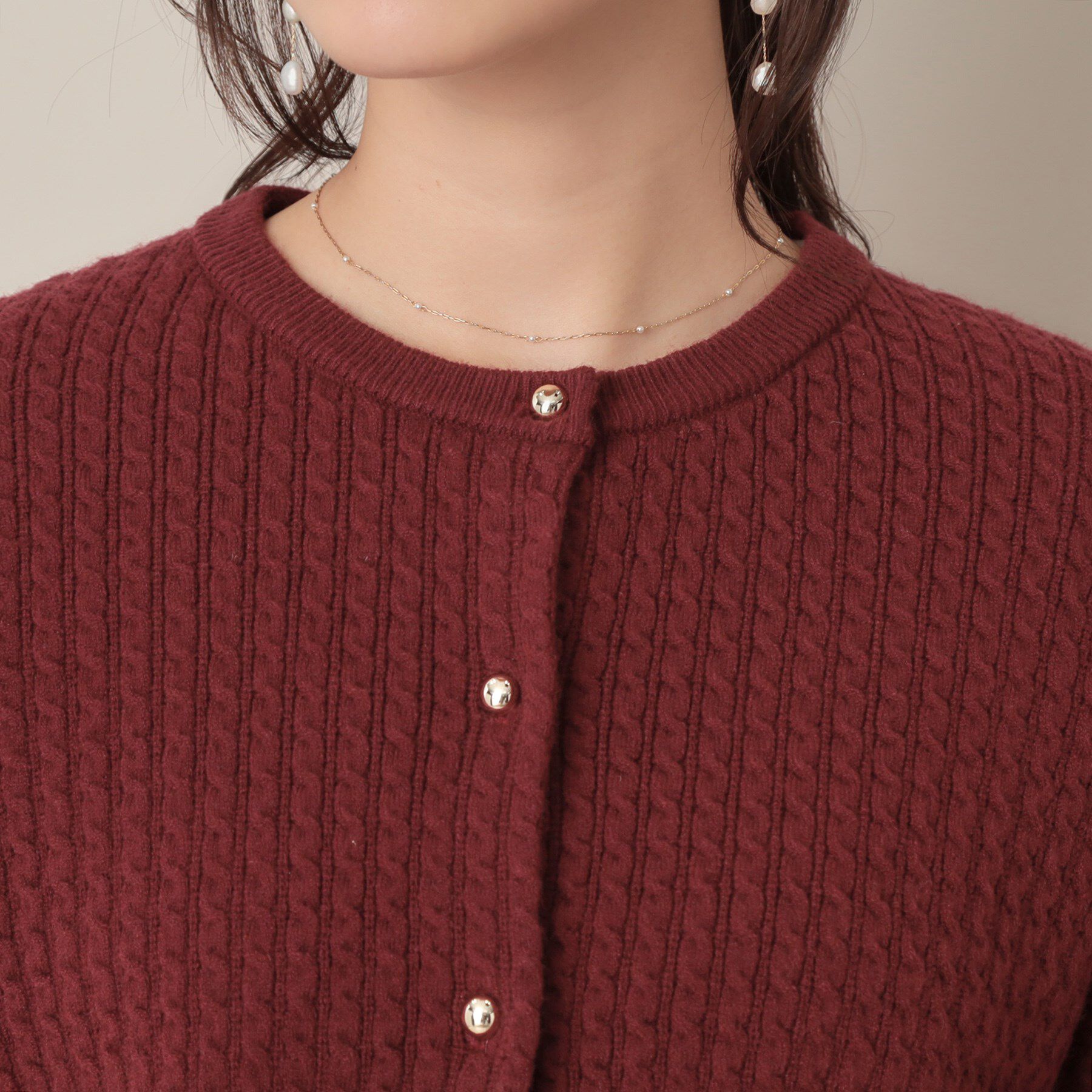 Couture broach「【大人可愛い・きれいめ・通勤】ケーブルカーディガン」|カーディガン|