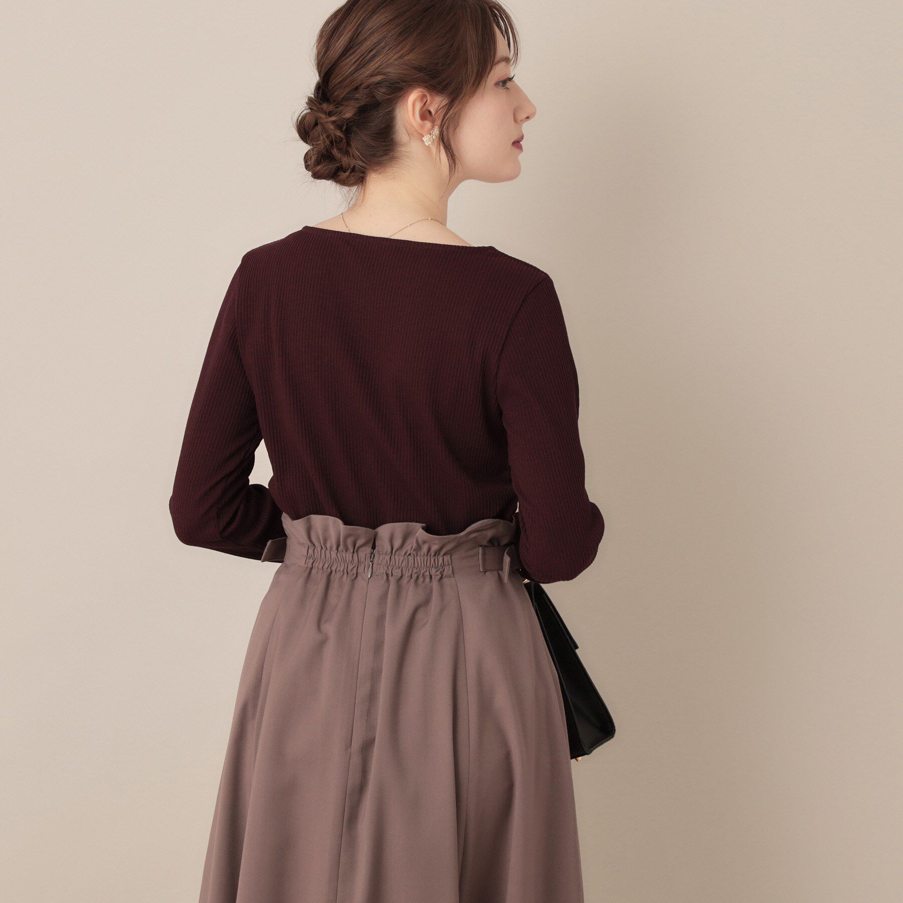 Couture broach「【マシンウォッシャブル・通勤・大人可愛い】ハートネックテレコプルオーバー」|Tシャツ・カットソー|