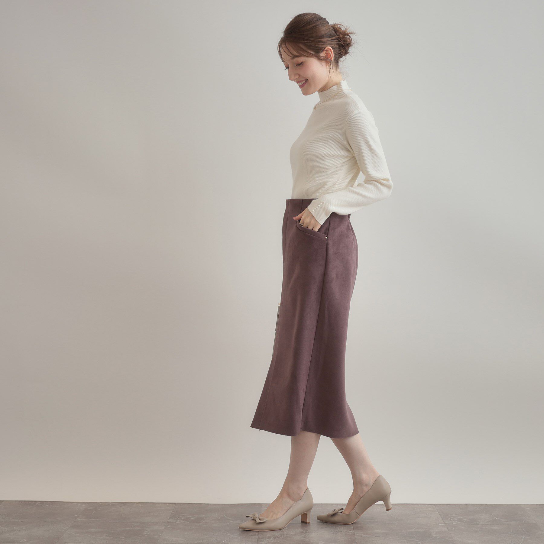 Couture broach「【多機能・フェミニン】パール調リブニット」|ニット・セーター|