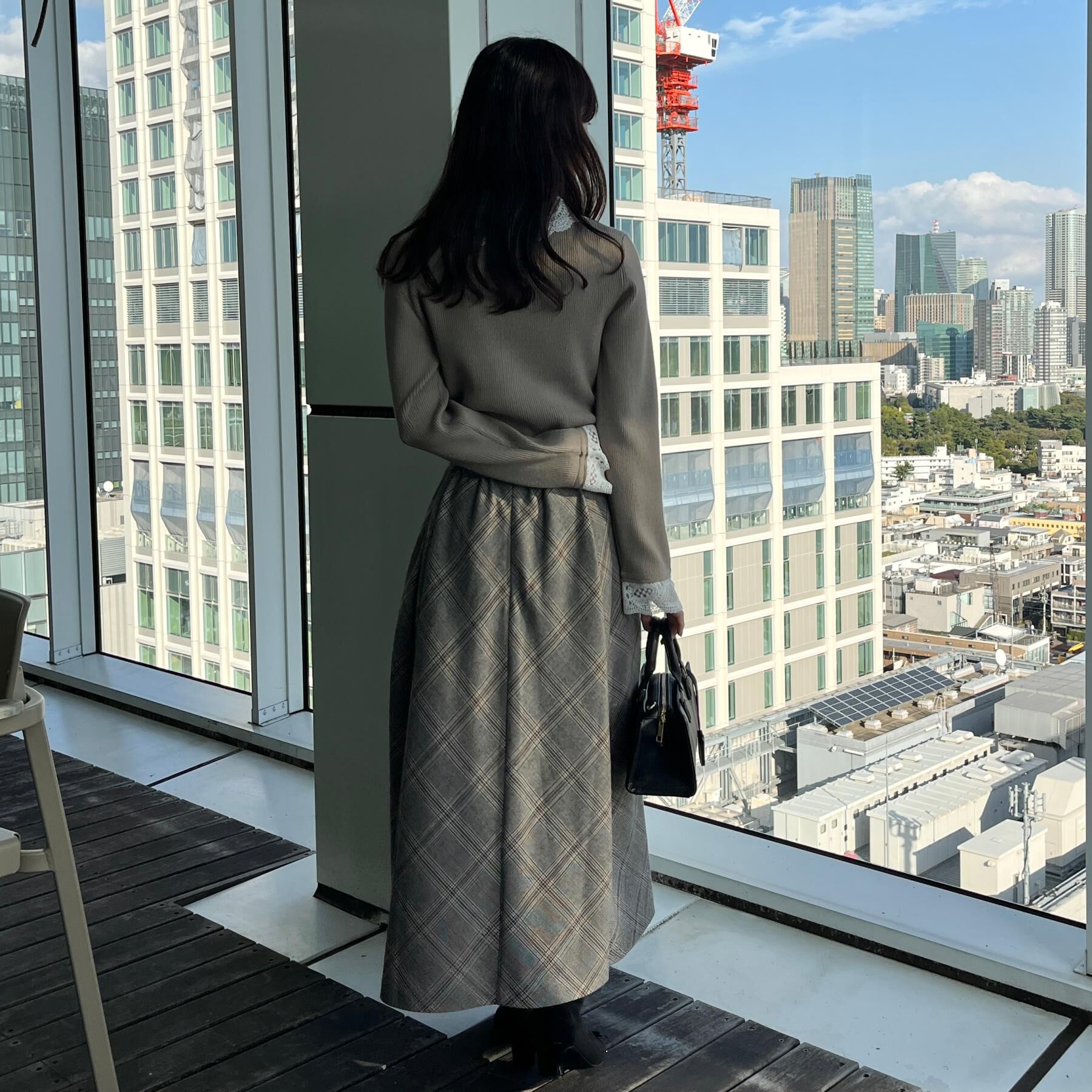 Couture broach「【着映え・フェミニン・通勤】レース衿カフス付きリブニット」|ニット・セーター|