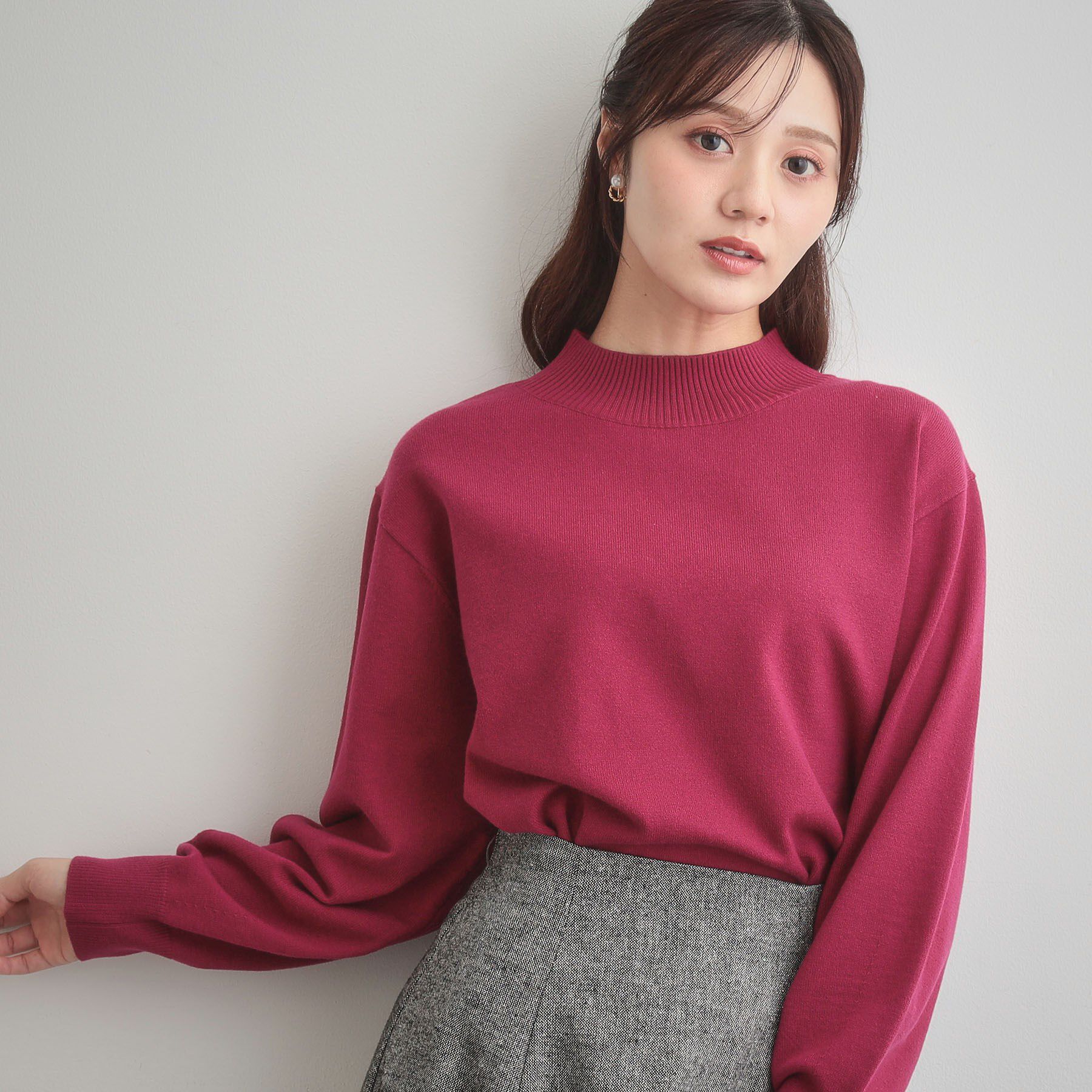 Couture broach「【後ろ姿も着映える・通勤】バックレースアップ微起毛ニット」|ニット・セーター|