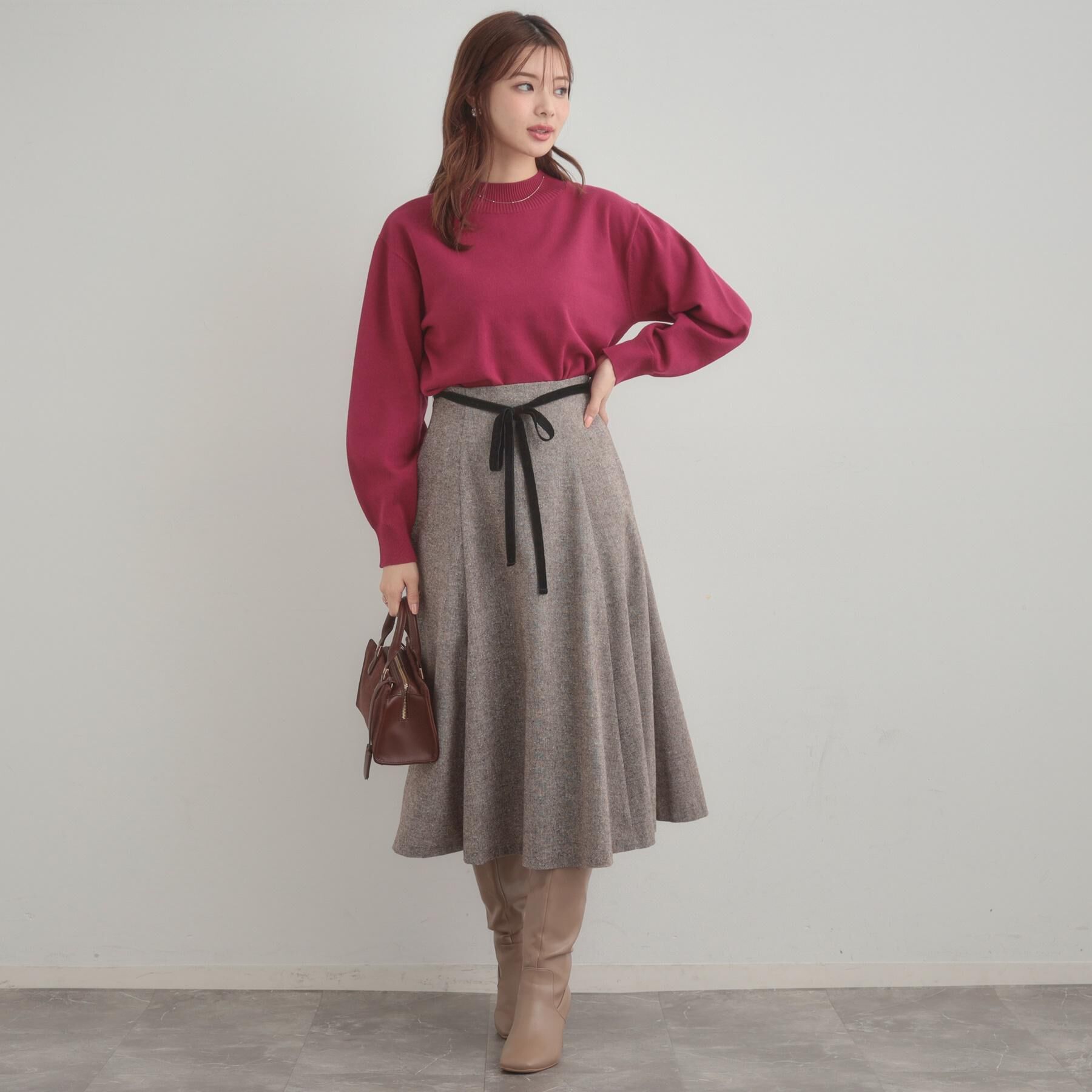 Couture broach「【後ろ姿も着映える・通勤】バックレースアップ微起毛ニット」|ニット・セーター|