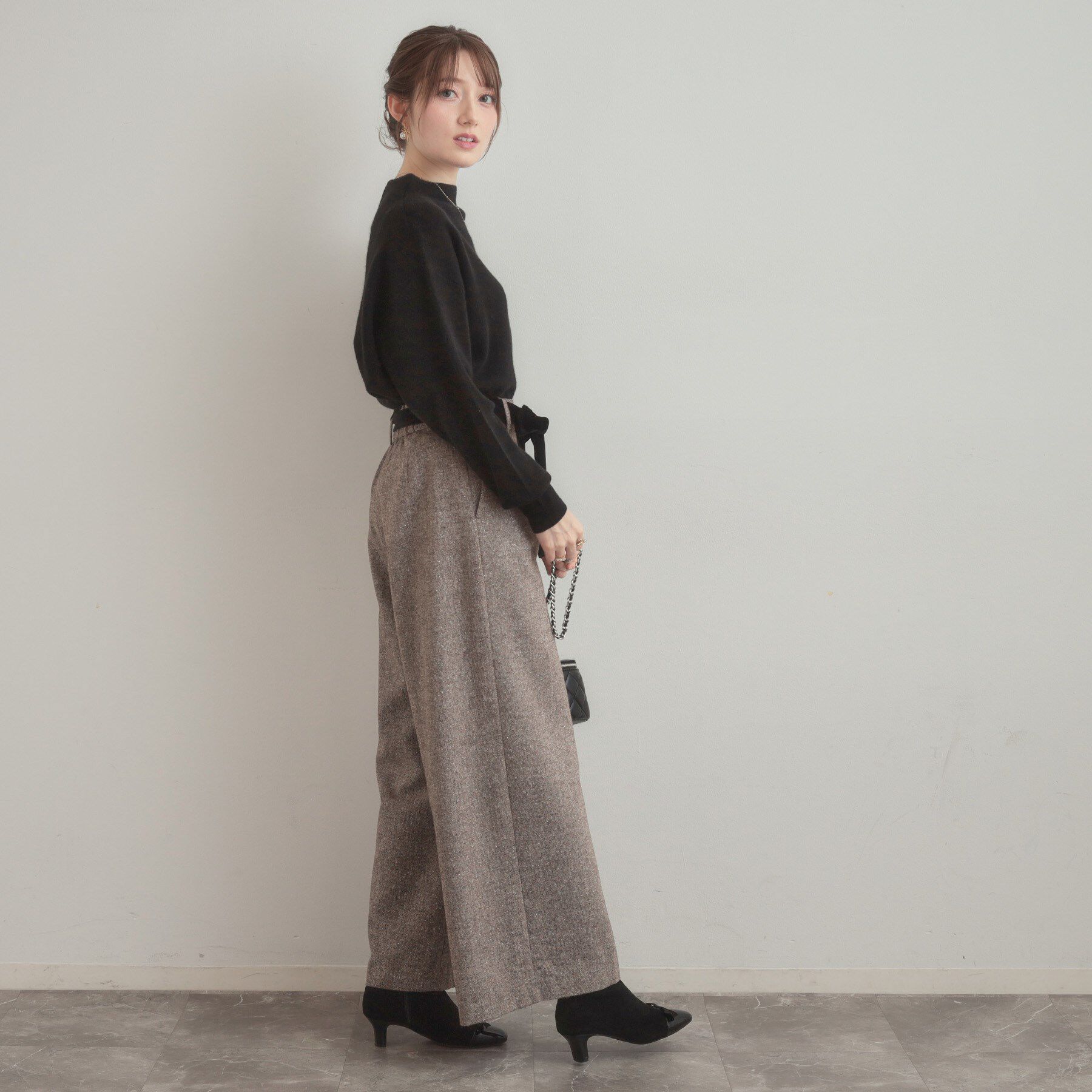 Couture broach「【ゆるふわ・通勤】リッシュアンゴラ バックパール調ニット」|ニット・セーター|