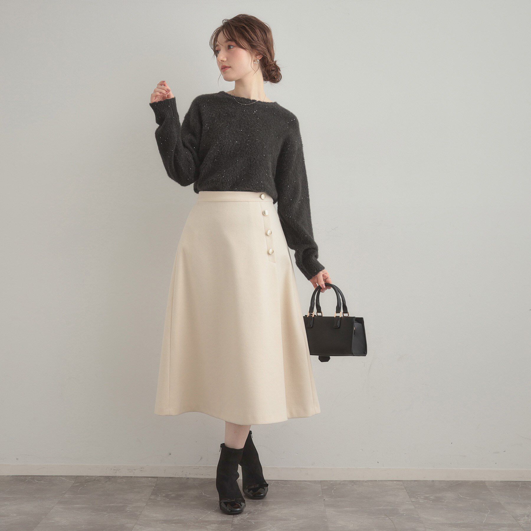 Couture broach「【前後2WAY】スパンコールラメフェザー ニット」|ニット・セーター|