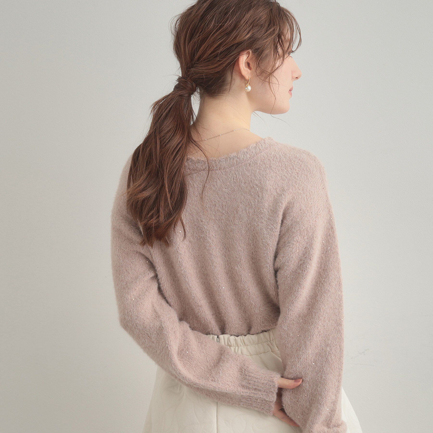 Couture broach「【前後2WAY】スパンコールラメフェザー ニット」|ニット・セーター|