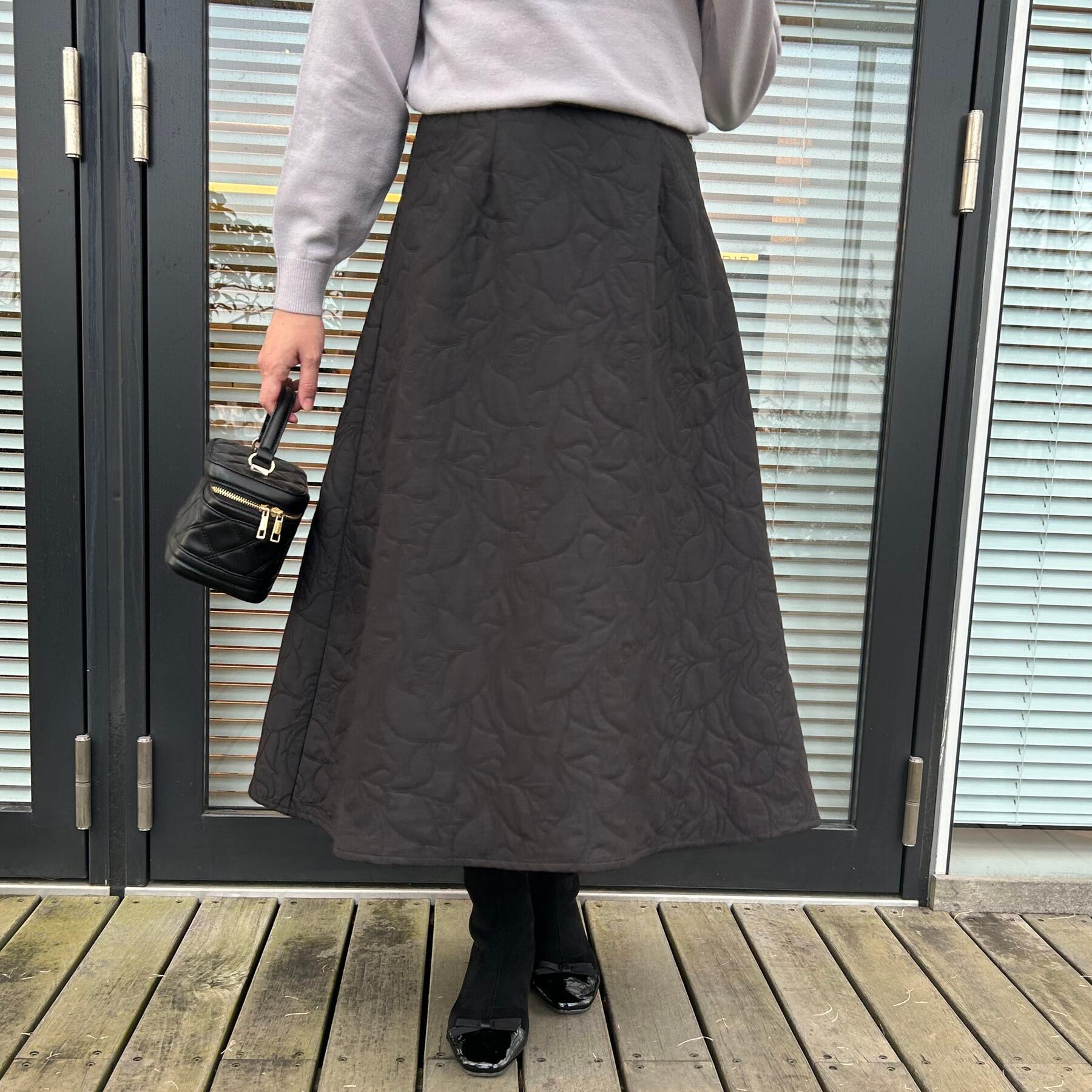 Couture broach「【洗える】リーフジャカード フレアスカート」|スカート|