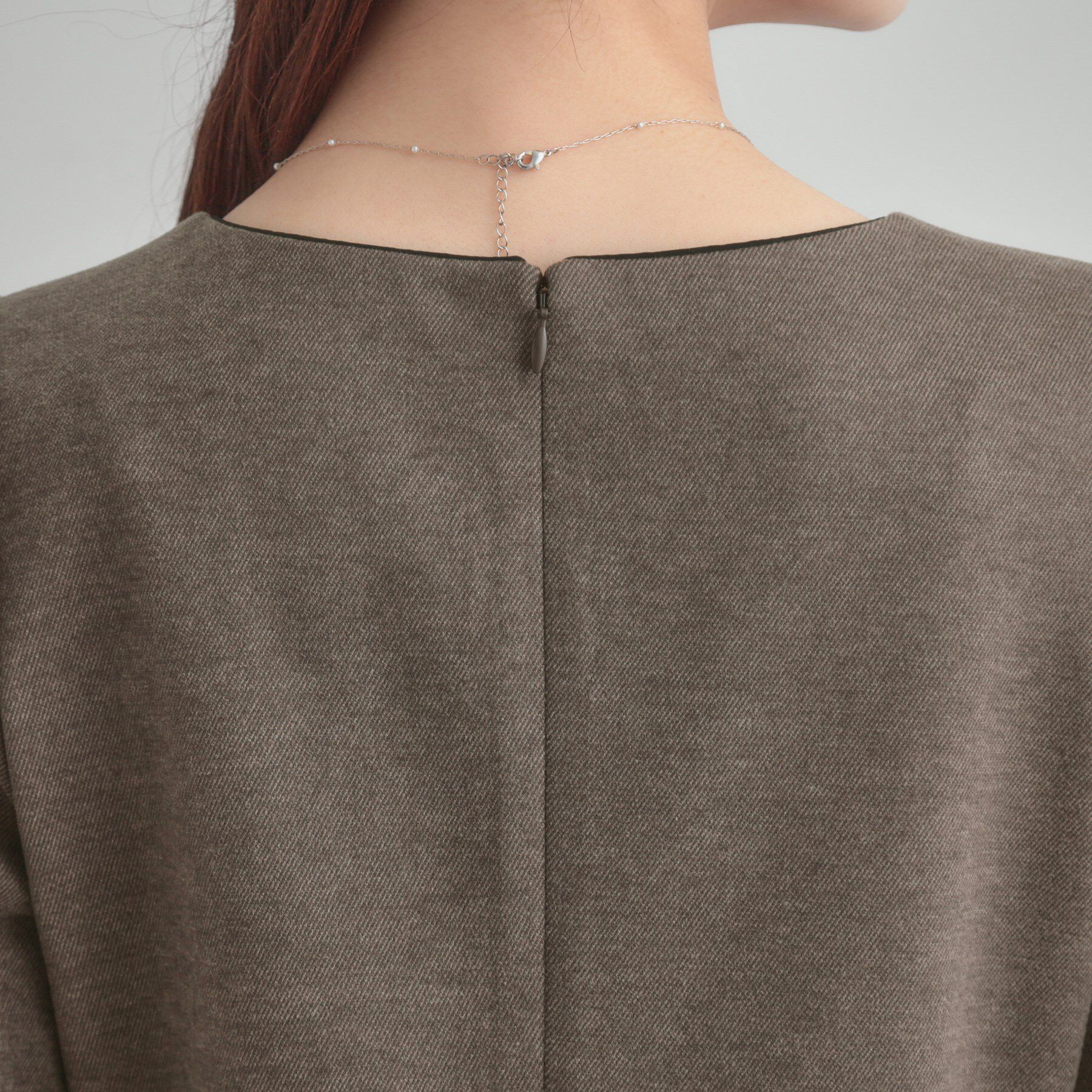 Couture broach「【通勤・起毛ポンチ】配色Aラインワンピース」|ワンピース|