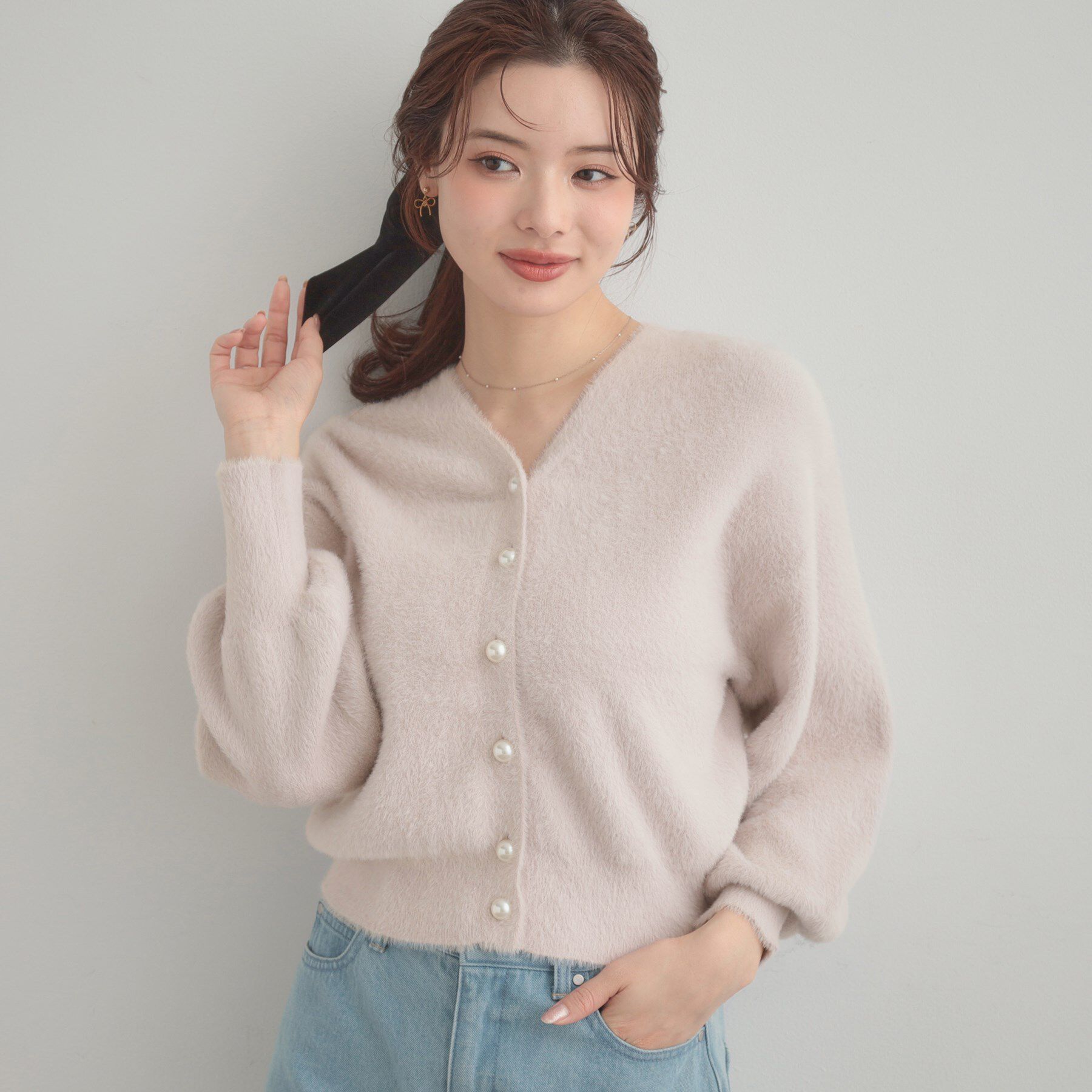 Couture broach「【前後2WAY】Springフェザーカーデトップス」|カーディガン|