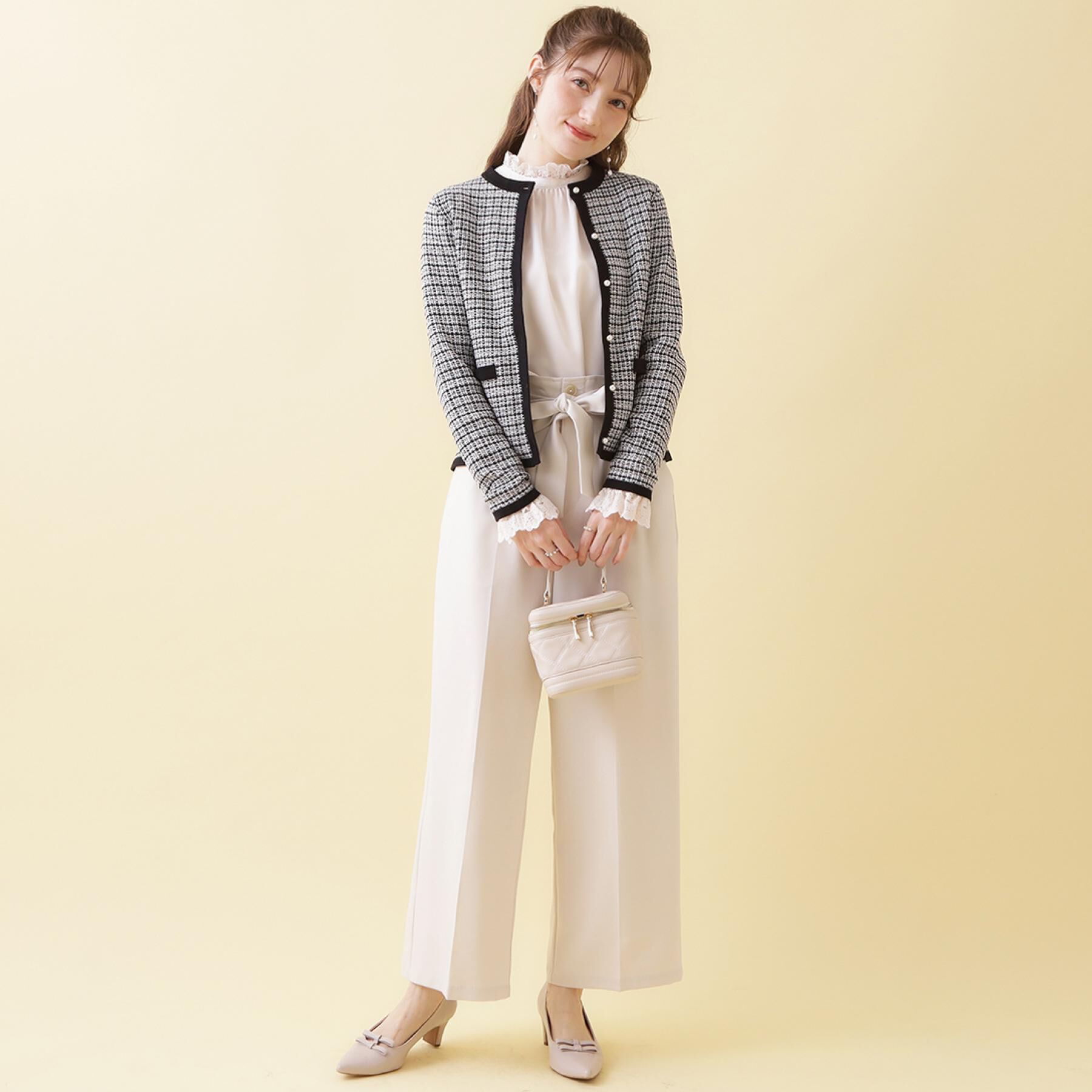 Couture broach「【ハレの日・通勤】ラメツイード ニットカーディガン」|カーディガン|