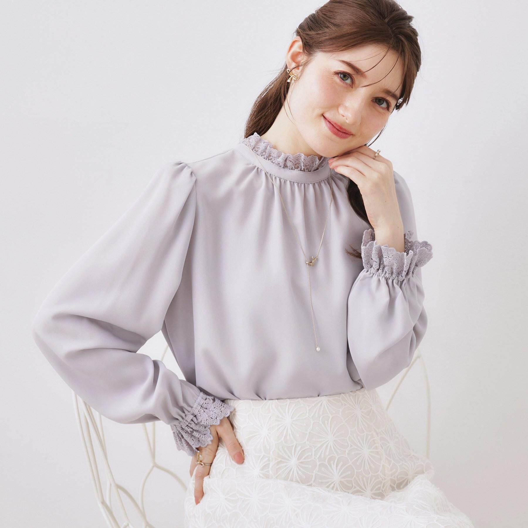 Couture broach「【2WAY・ハレの日・通勤】エンブロレースブラウス」|シャツ・ブラウス|