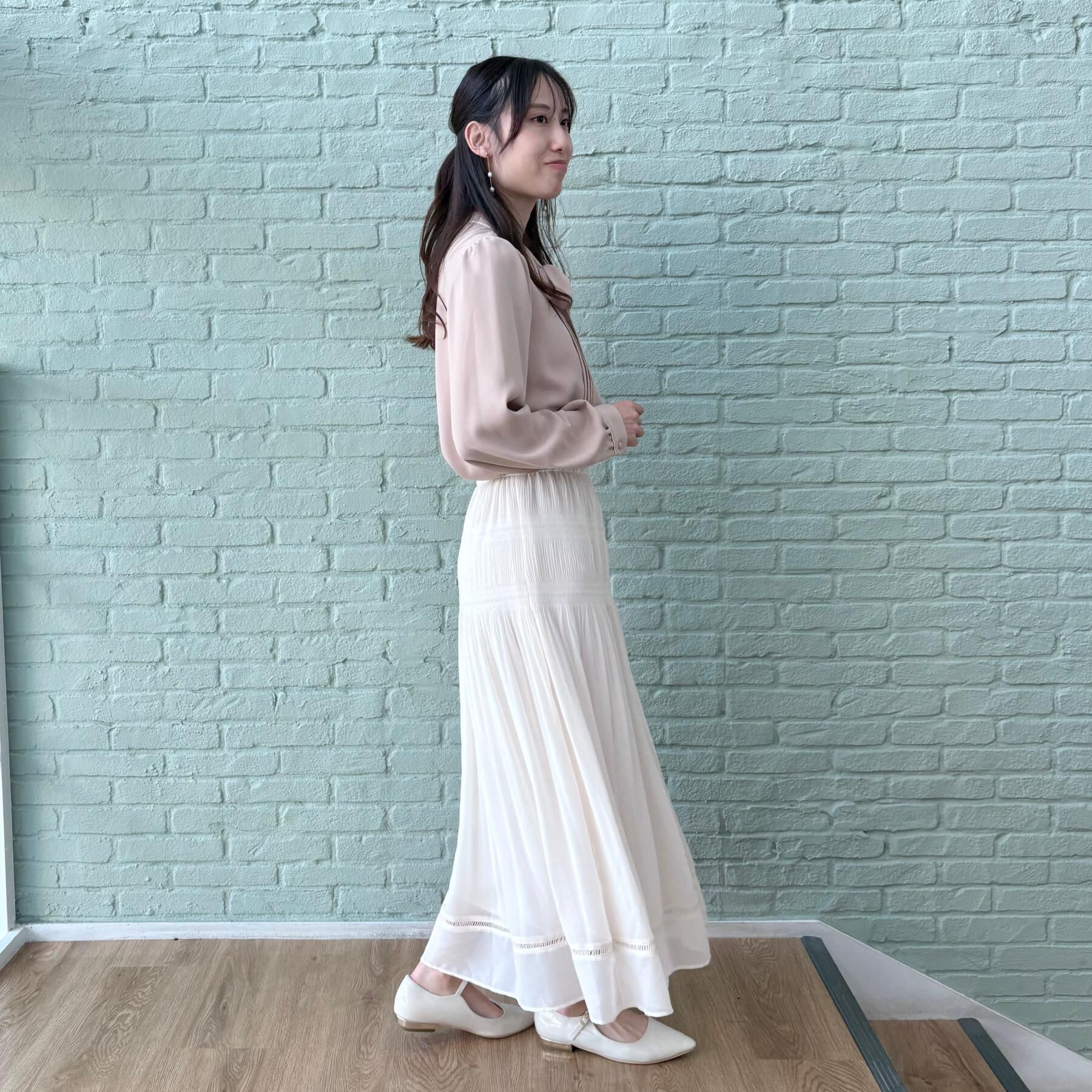 Couture broach「【ハレの日・通勤】配色タックタイブラウス」|シャツ・ブラウス|