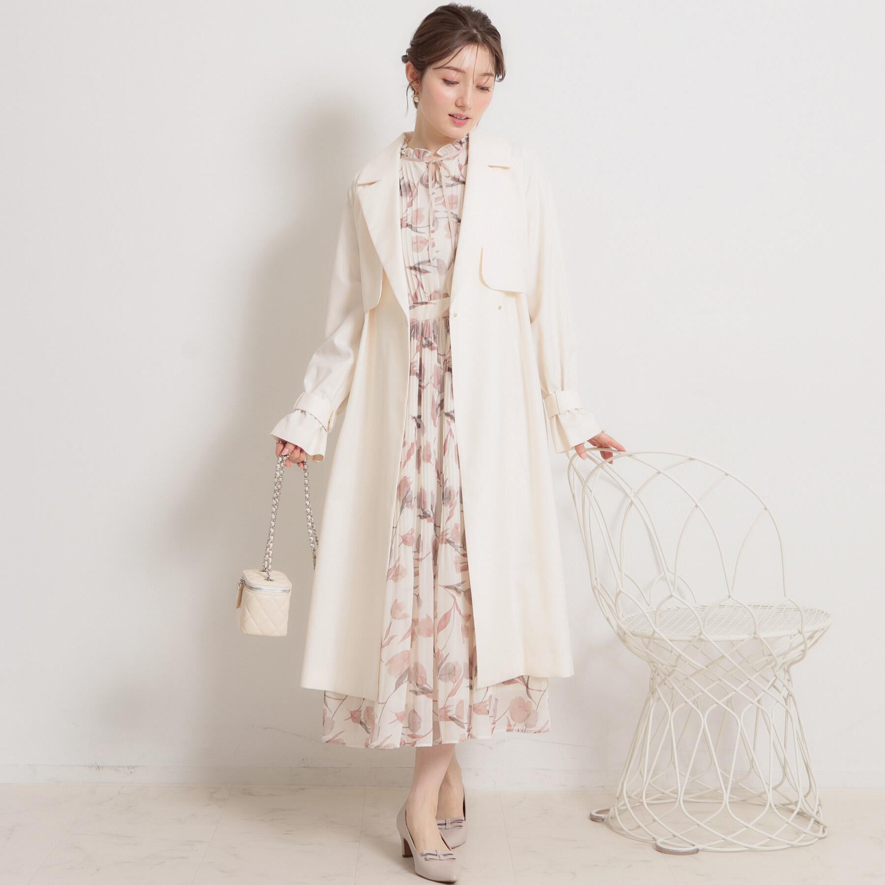 Couture broach「【撥水・ハレの日・通勤】ロングトレンチコート」|トレンチコート|